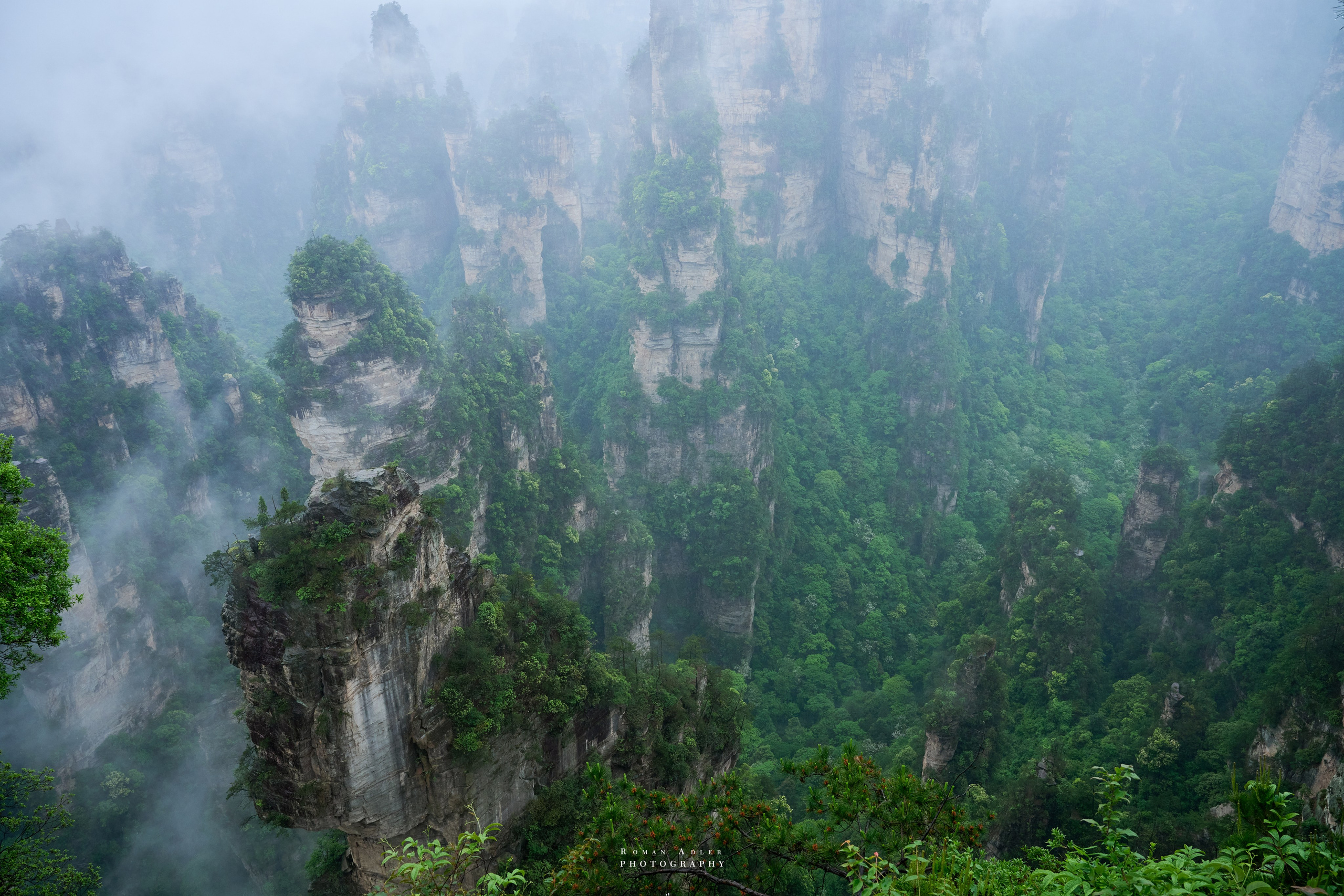 Zhangjiajie. Here, the sky seems to descend to the earth