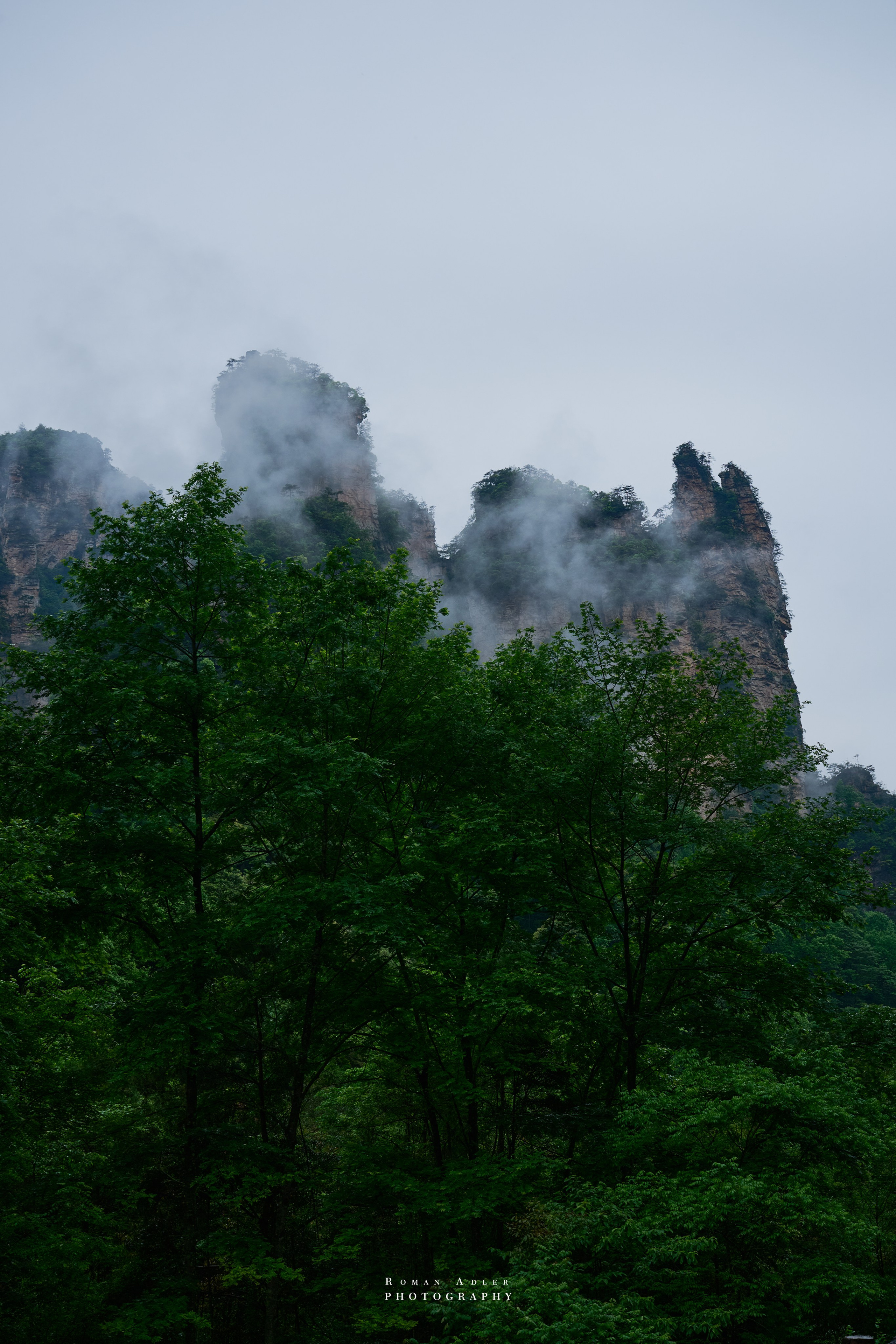 Zhangjiajie. Here, the sky seems to descend to the earth