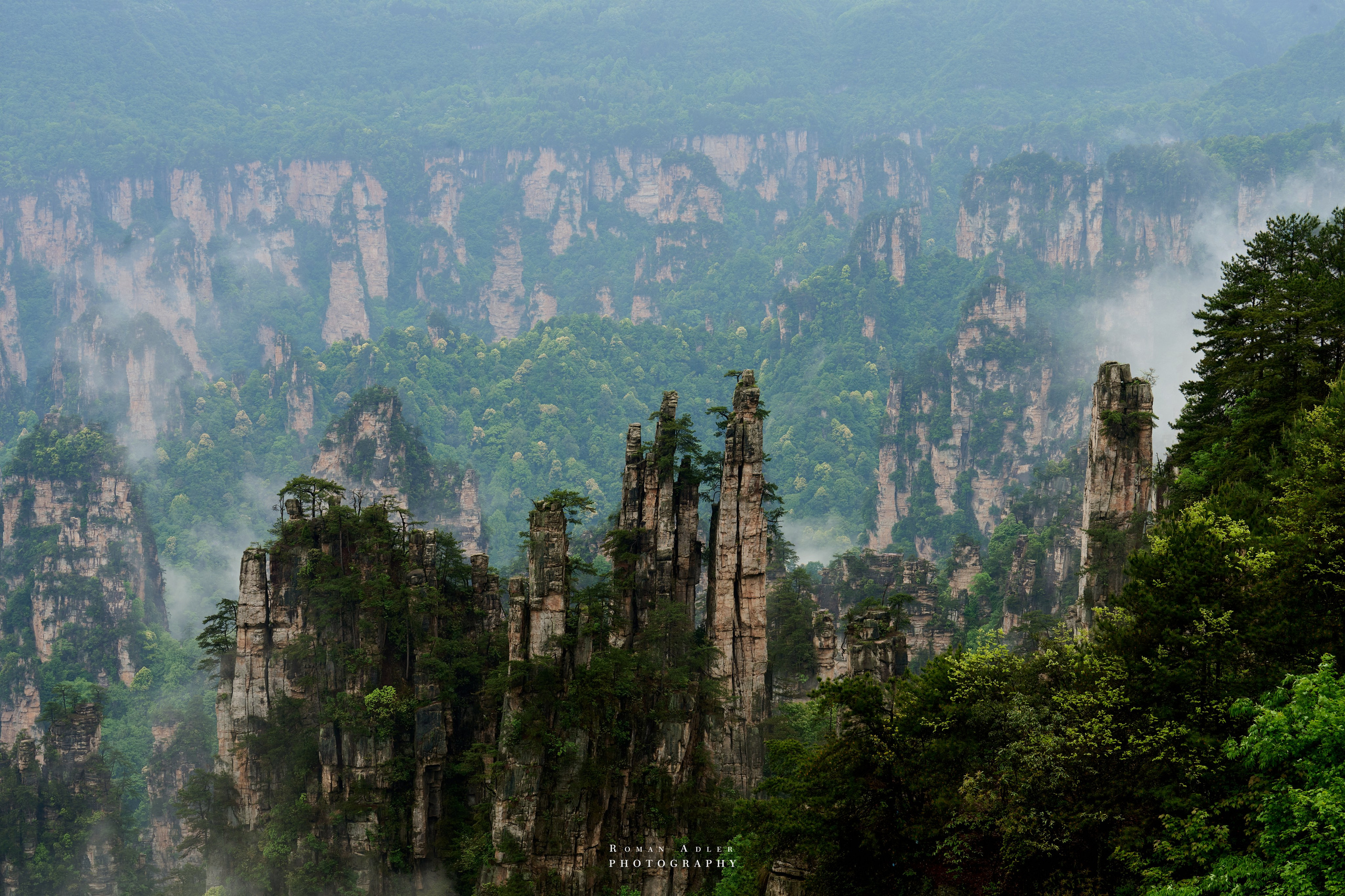 Zhangjiajie. Here, the sky seems to descend to the earth