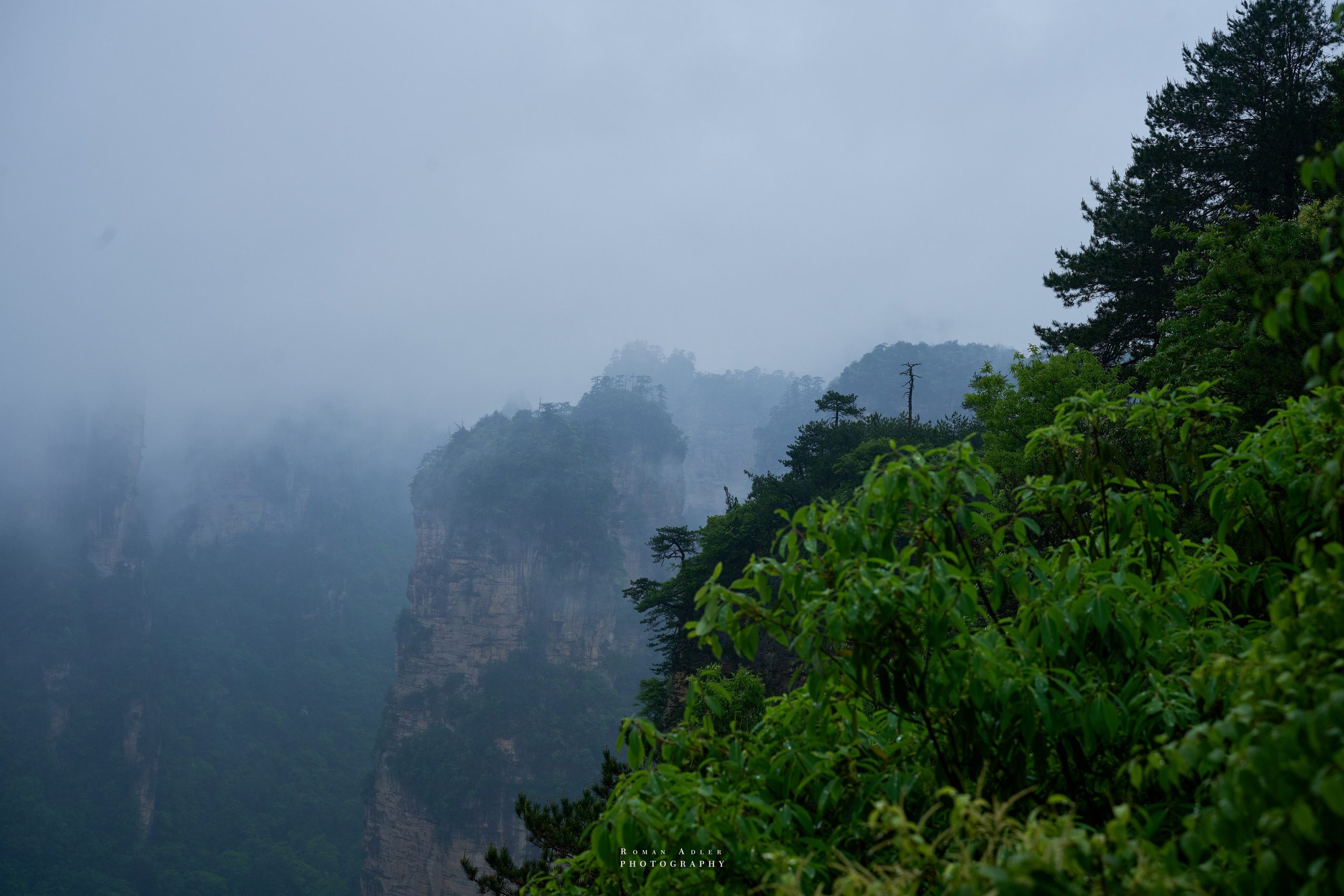 Zhangjiajie. Here, the sky seems to descend to the earth