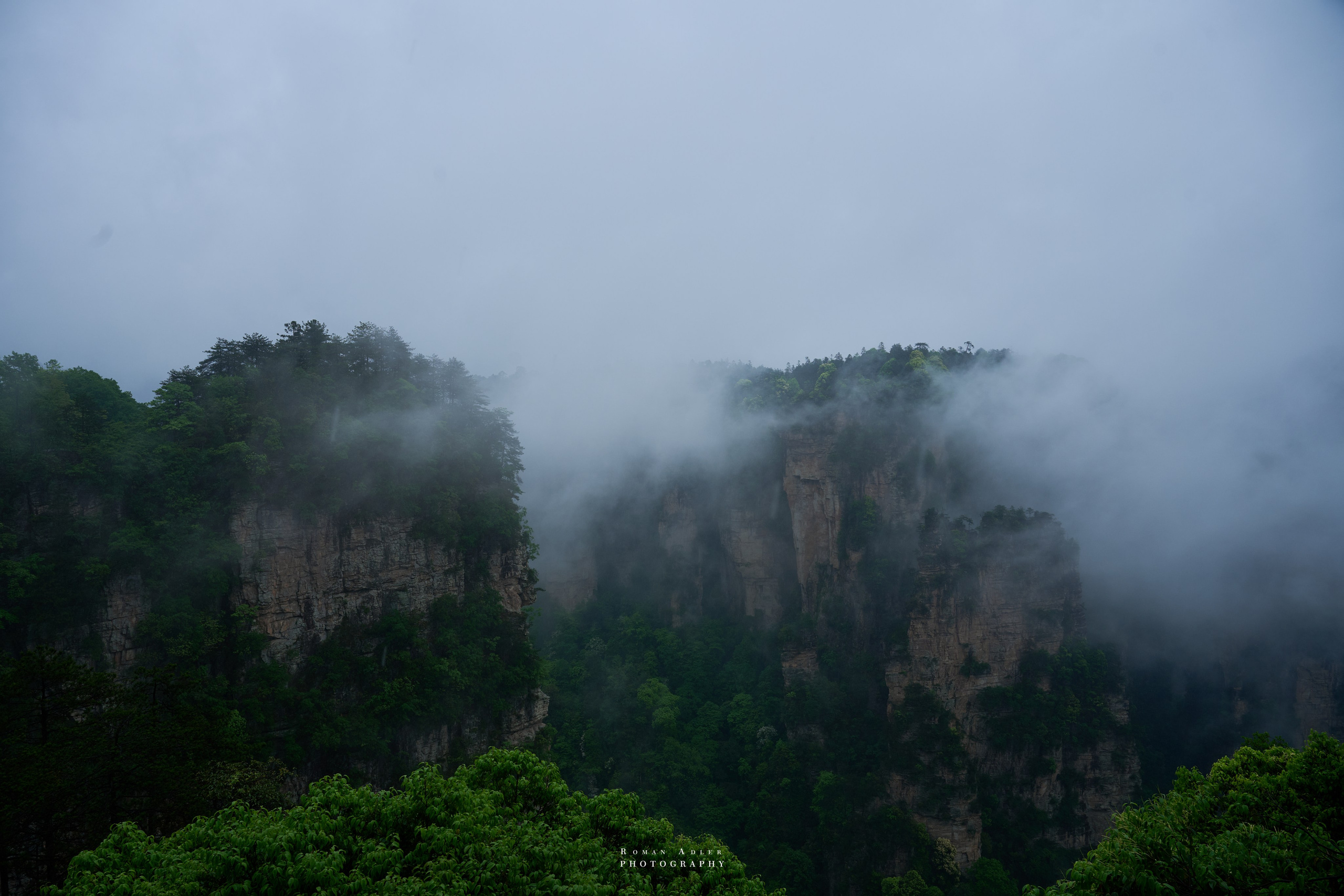 Zhangjiajie. Here, the sky seems to descend to the earth