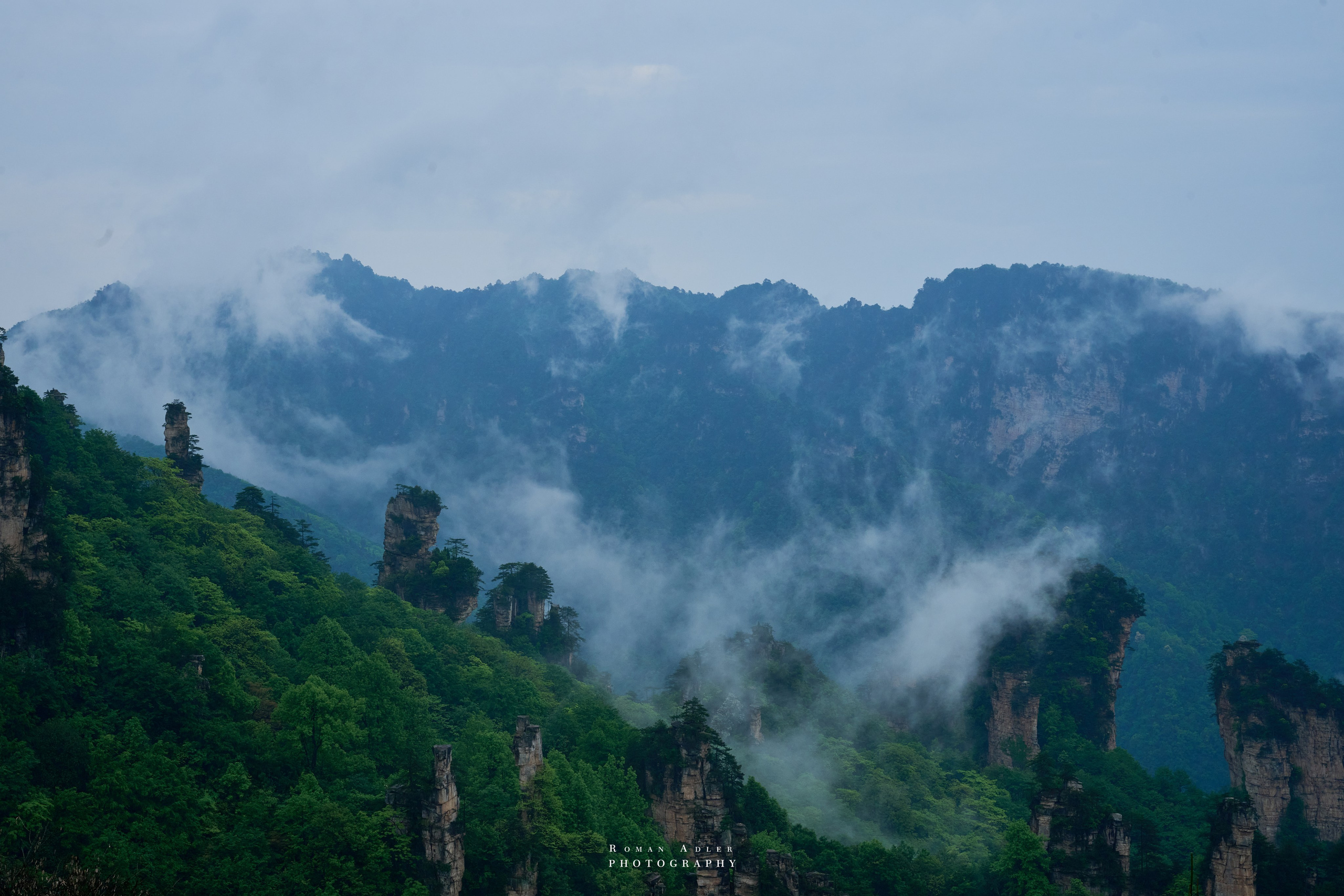 Zhangjiajie. Here, the sky seems to descend to the earth