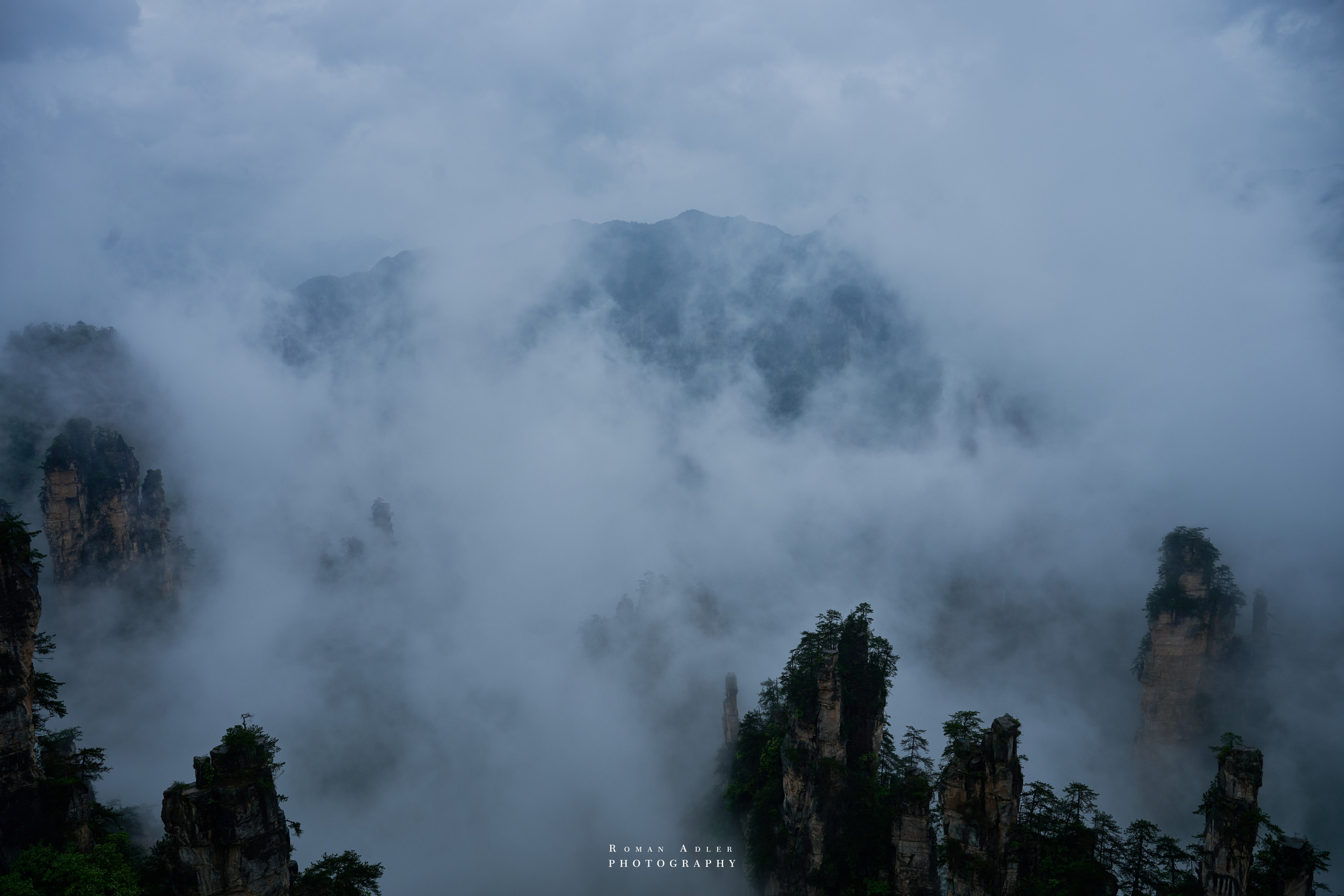 Zhangjiajie. Here, the sky seems to descend to the earth