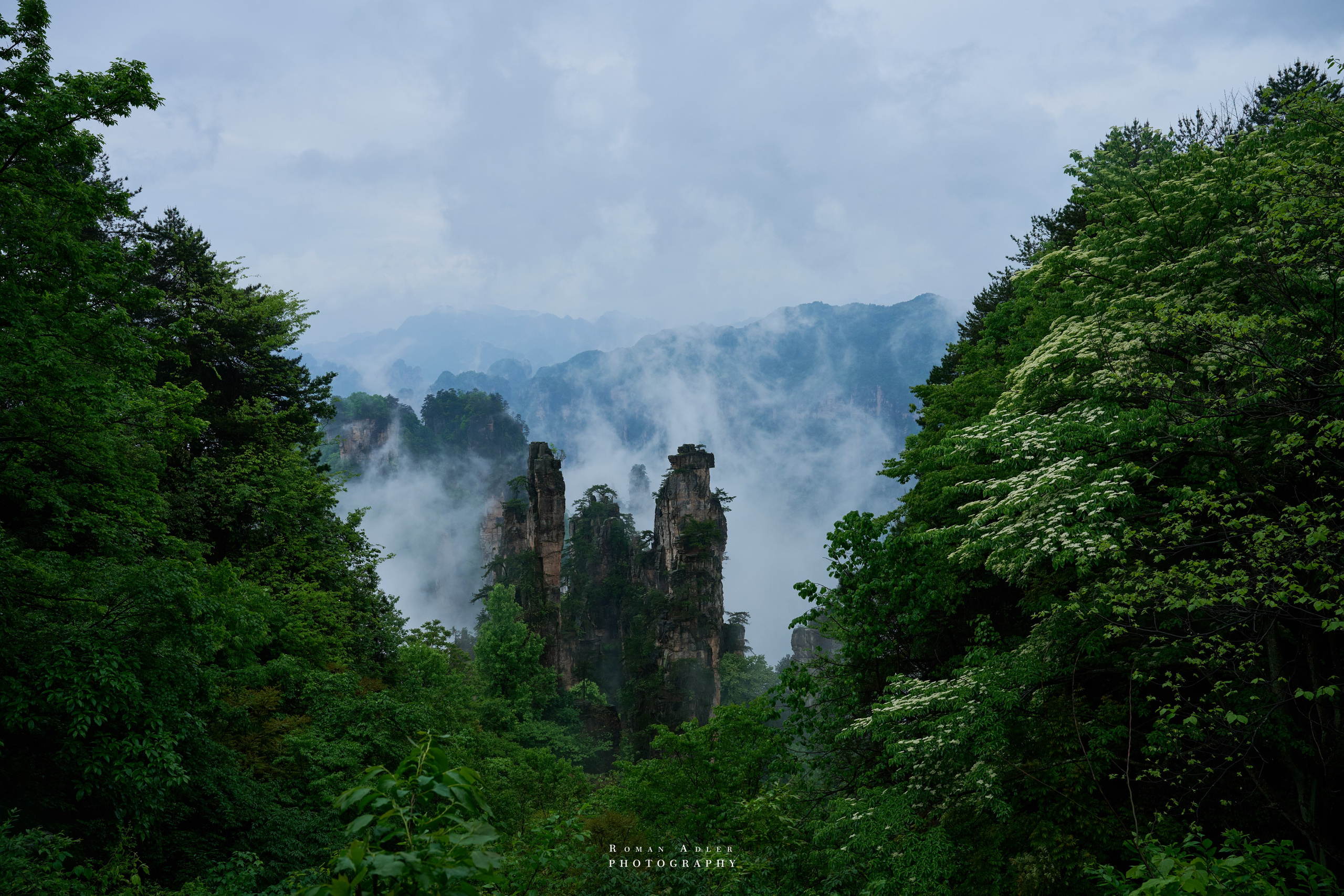 Zhangjiajie. Here, the sky seems to descend to the earth