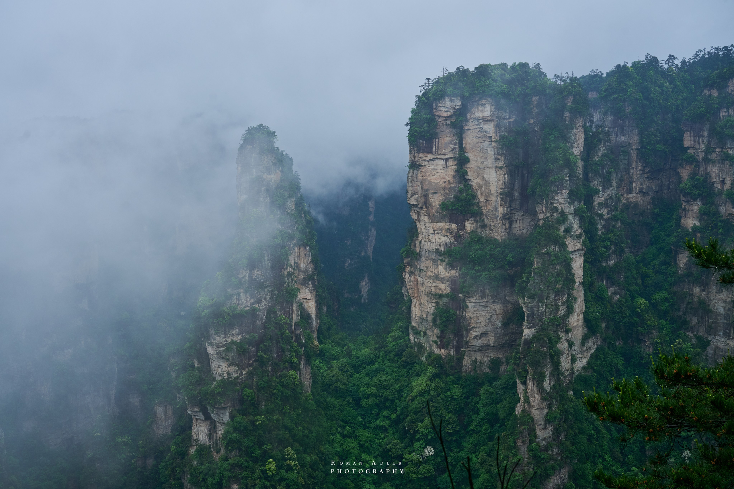 Zhangjiajie. Here, the sky seems to descend to the earth