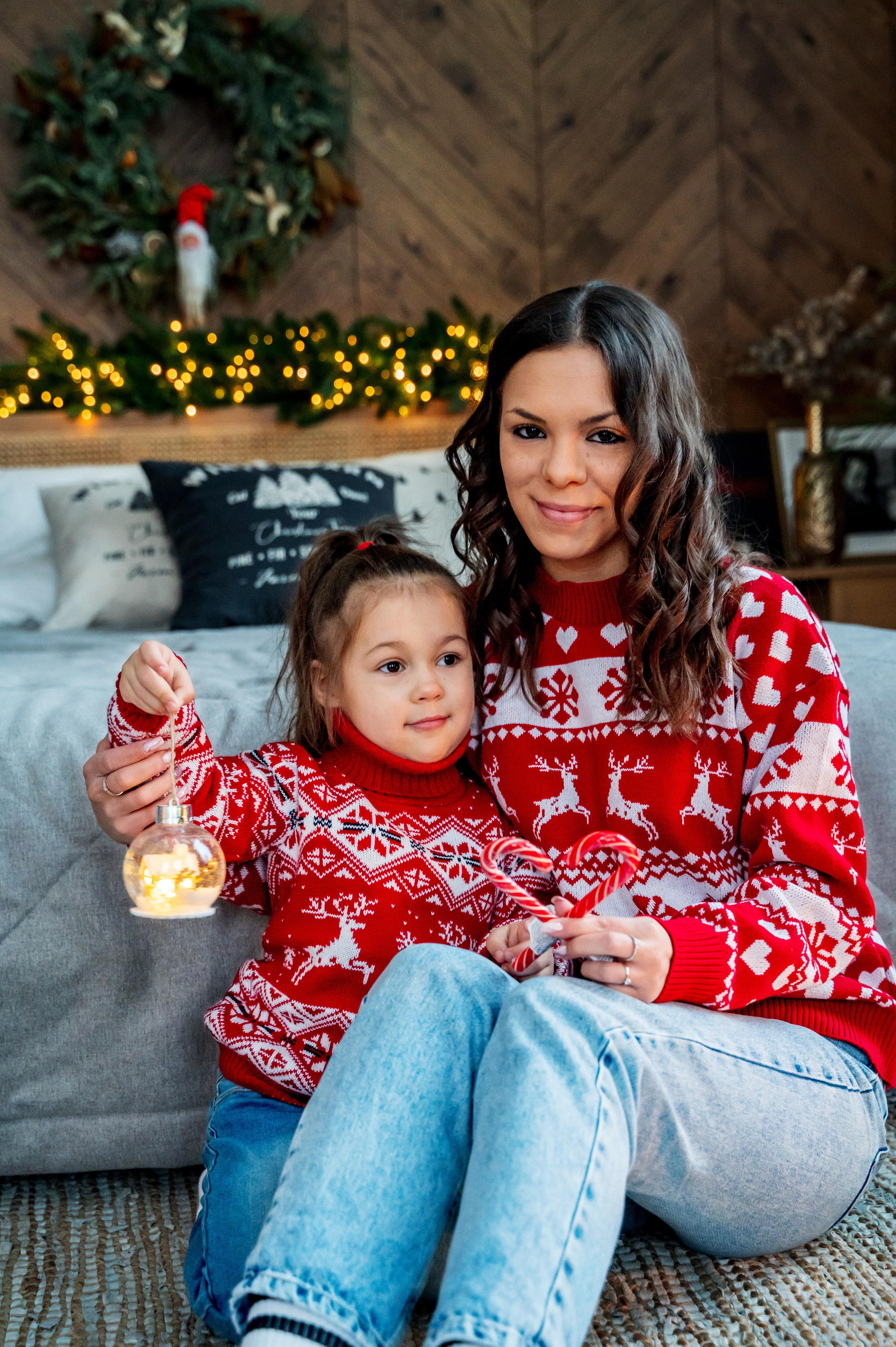 Новогодняя съёмка для мамы и дочки