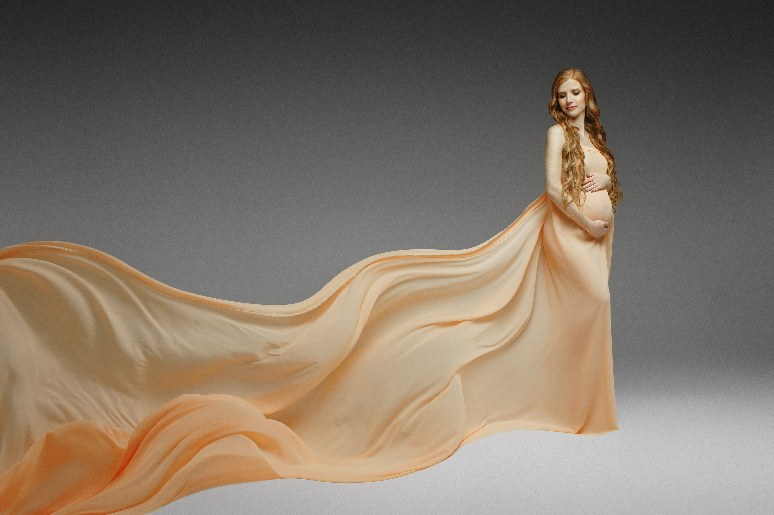 Шифон Персик. Фотограф беременности в Екатеринбурге Илона Филатьева