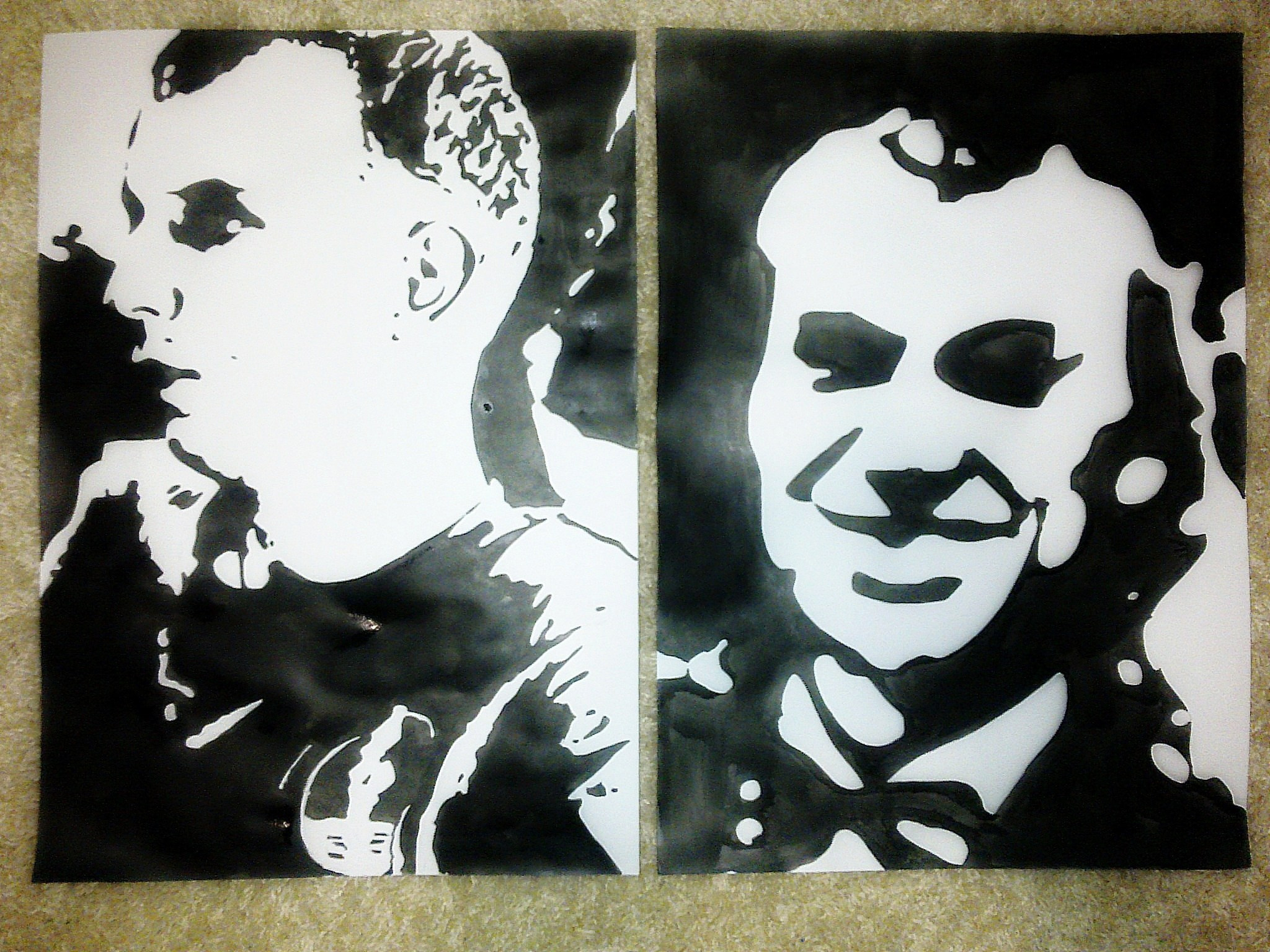 Контрастные портреты тушью. Художественная роспись стен и фасадов в Минске и Беларуси