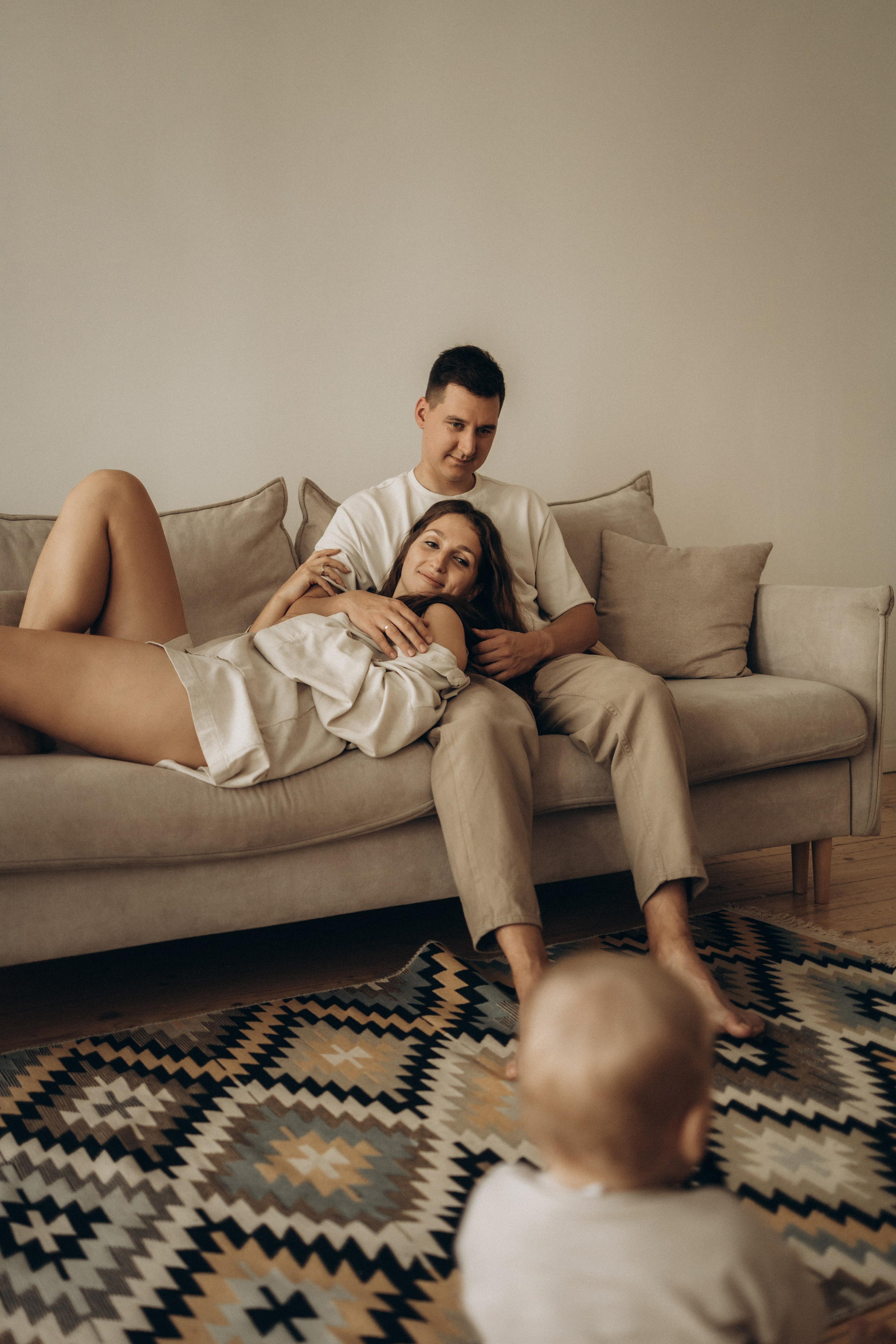 Яна, Дима и малыш Мирон. Семейный, домашний, ньюборн фотограф Москва Цветкова Елизавета