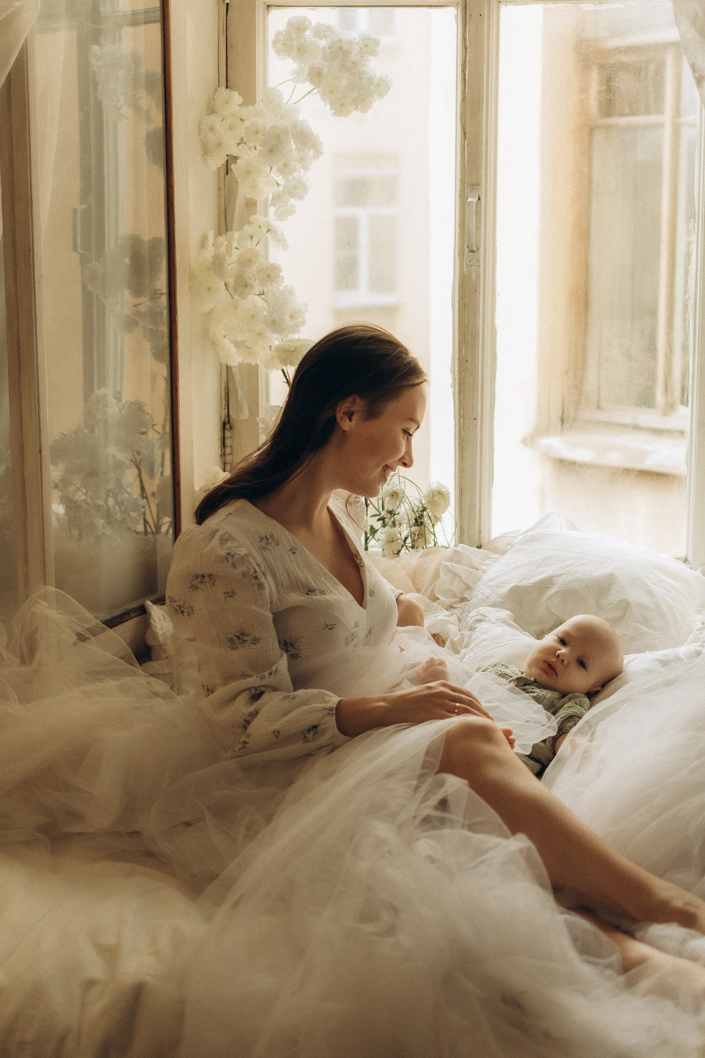 Аня и малышка Настя. Семейный, домашний, ньюборн фотограф Москва Цветкова Елизавета