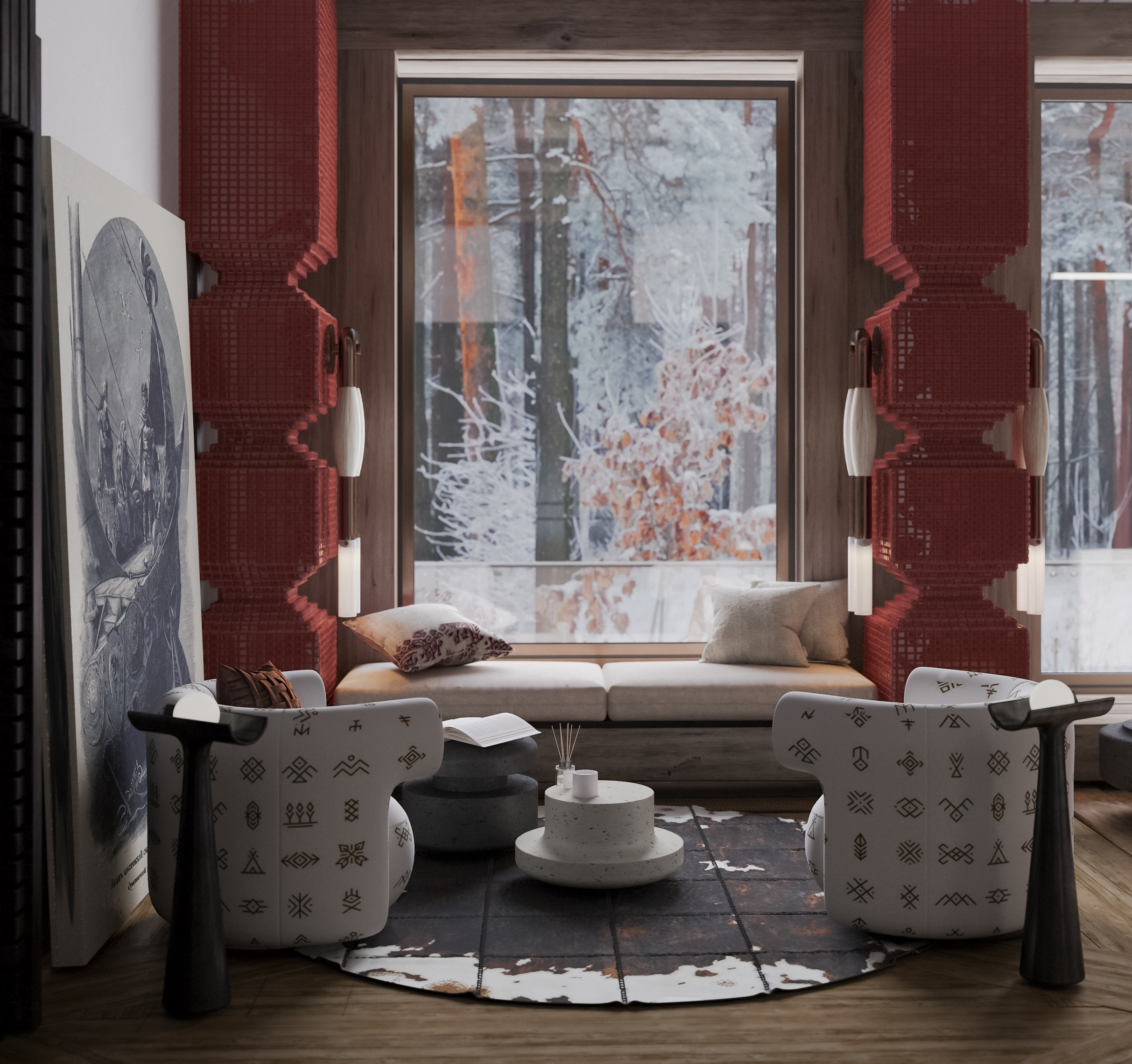 Деревянный дом в Русском стиле. Дизайнер интерьеров Куклина Ксения