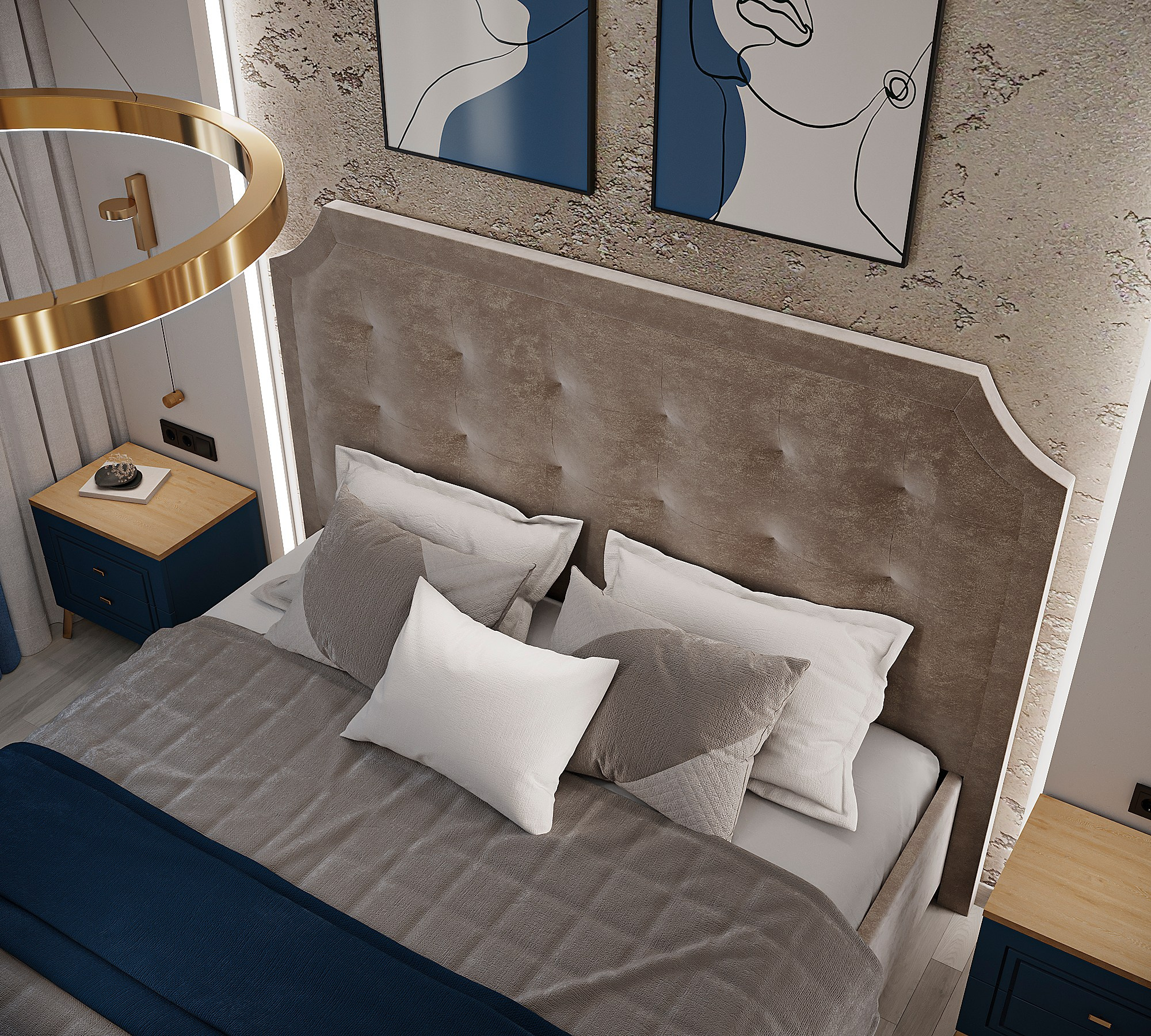 Синий акцент в интерьере 💙