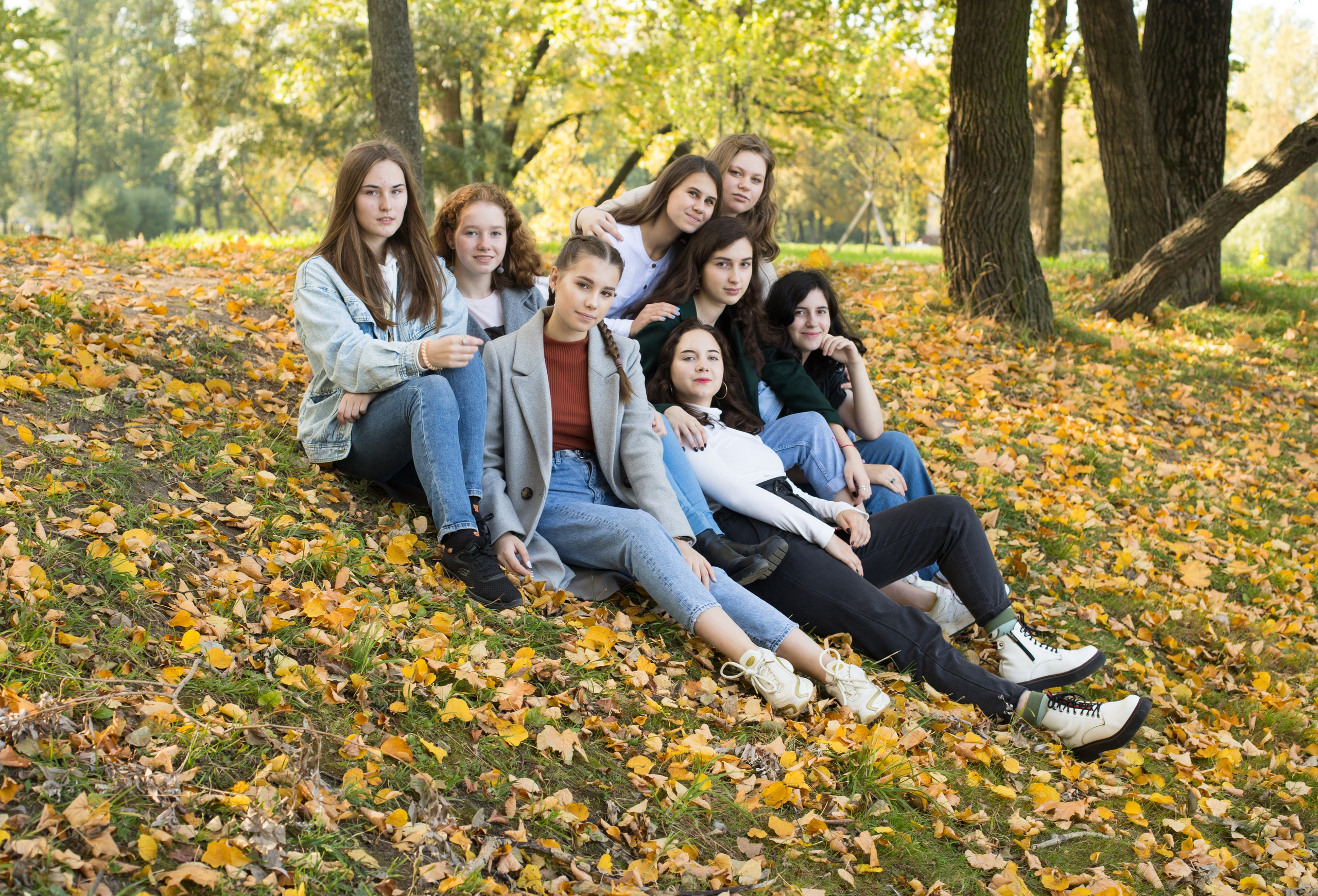 осенняя школьная фотосессия в парке победы СПб