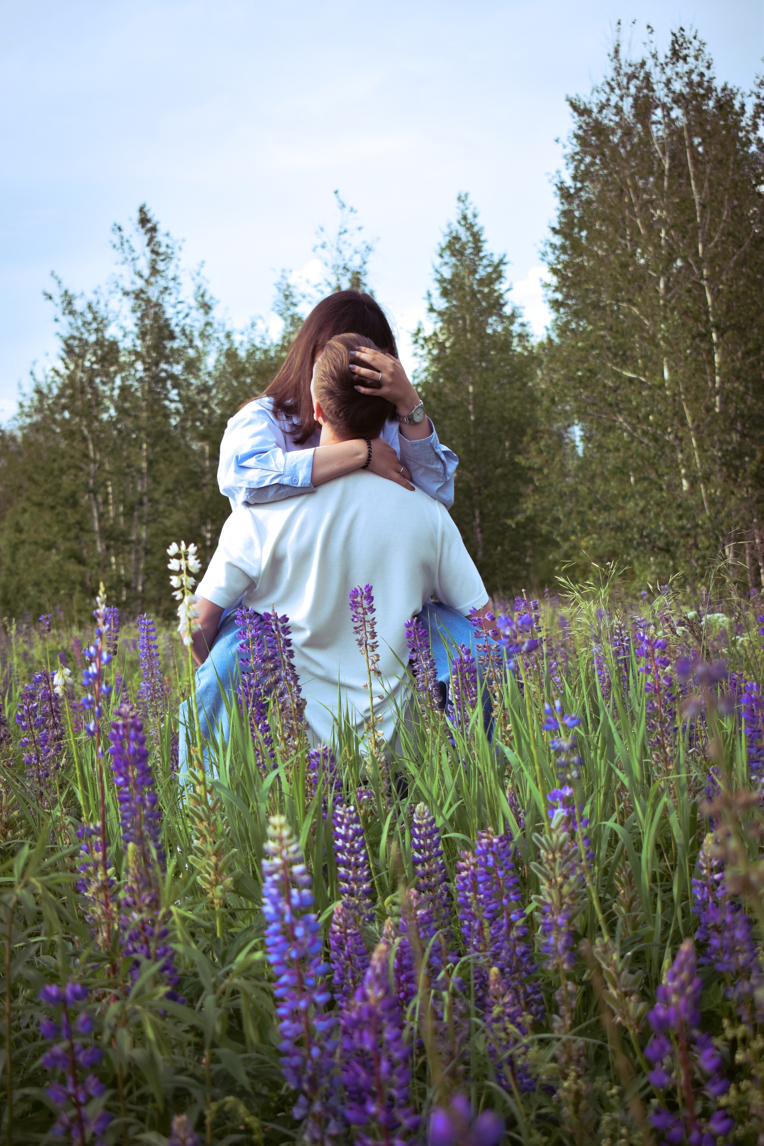 Сьемка в люпинах. Фотограф Москва