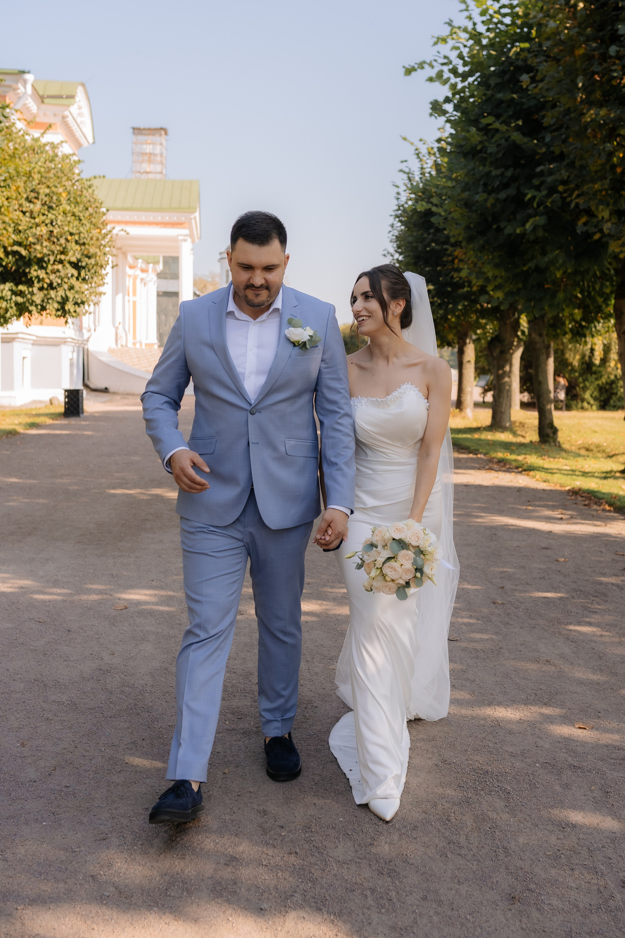 Свадебная фотосессия в Москве, парк Кусково. Свадебный фотограф в Москве Анна Полушина