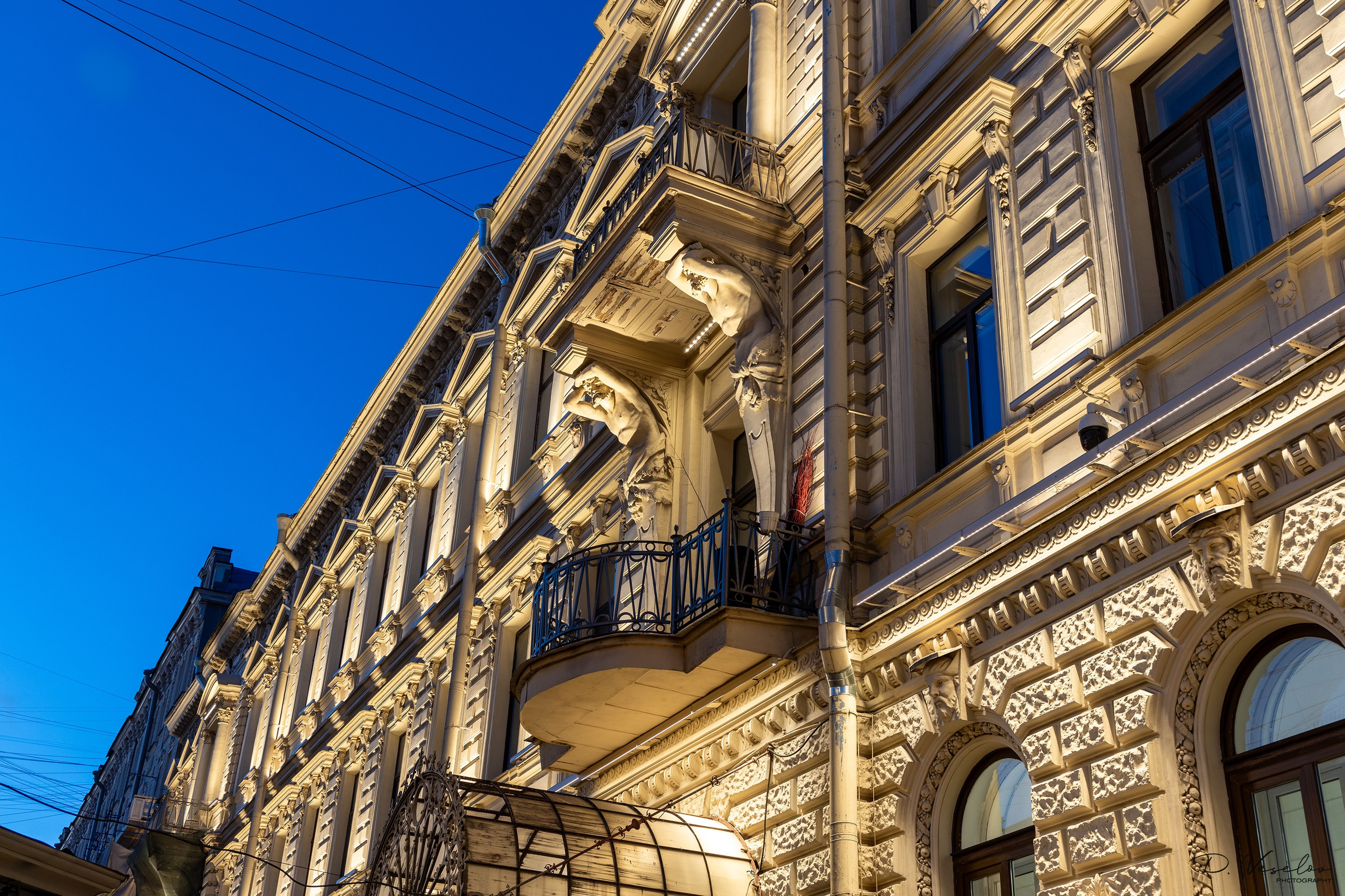 Архитектурная подсветка Дома П.П. Вейнера. Архитектурный фотограф Дмитрий Веселов