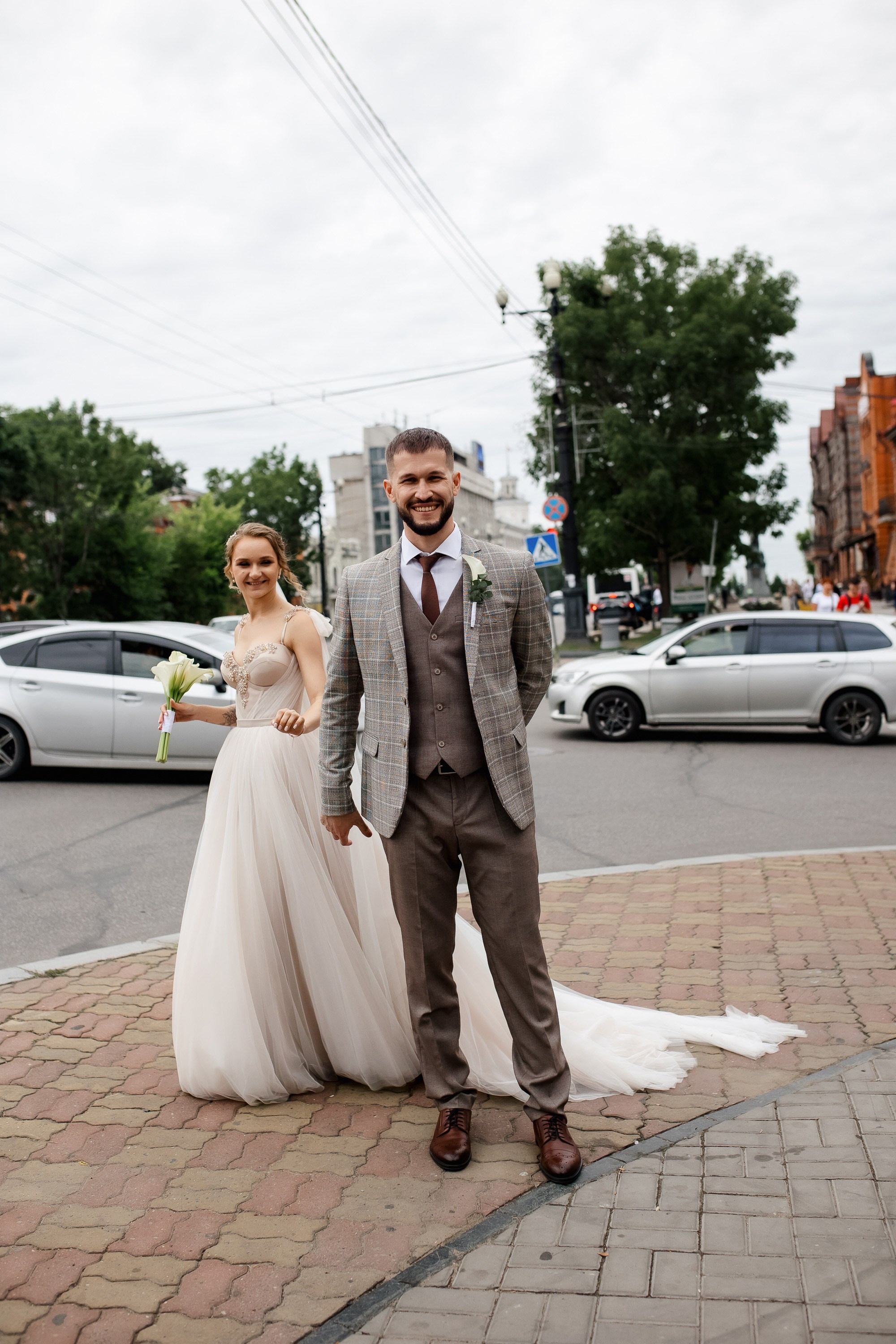 Степан и Ульяна. Утро. Загс. Прогулка. Дождь и солнце. Свадебный фотограф в Хабаровске