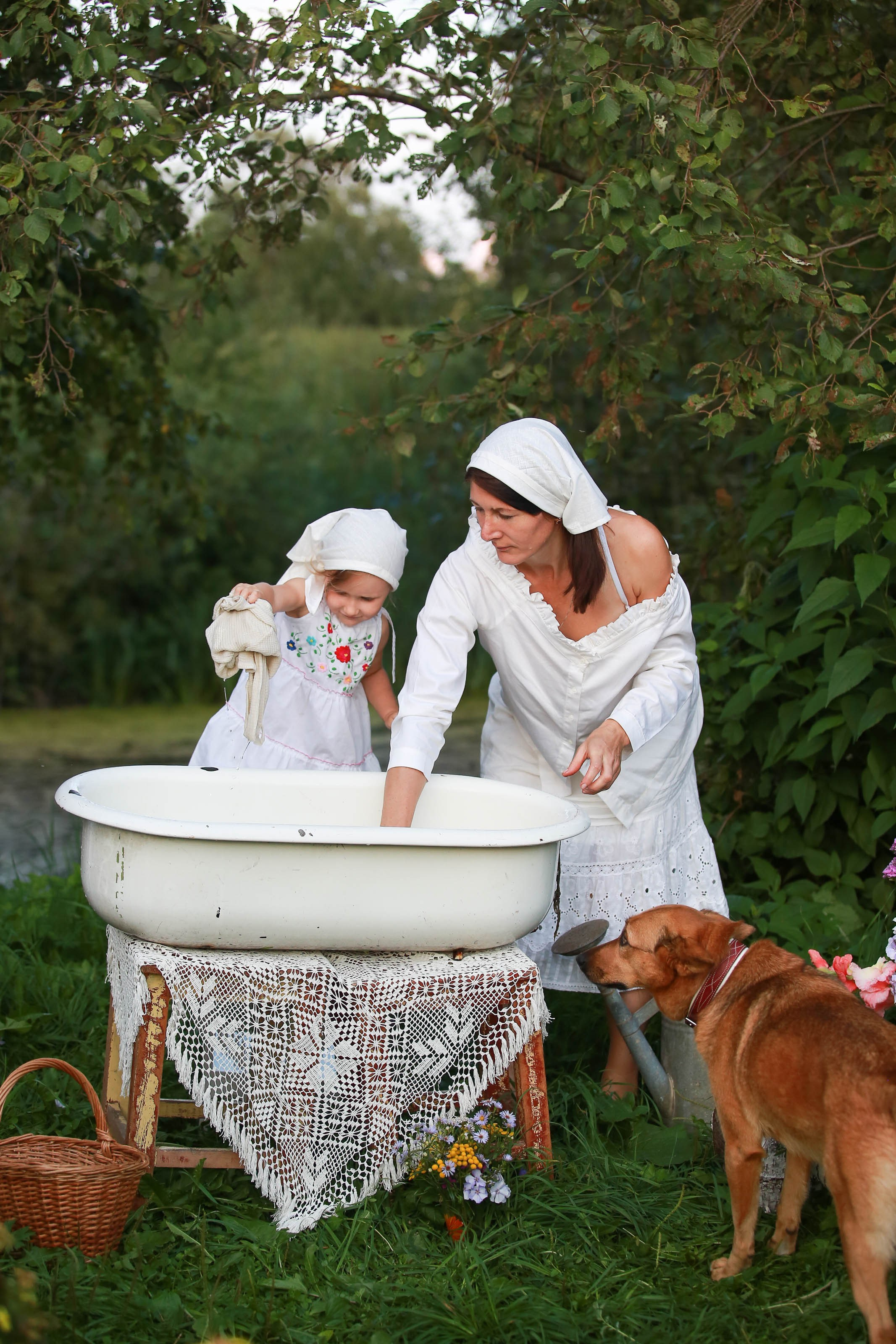 Проект «Ретро стирка на реке». Семейный и детский фотограф в Москве Мария Быкова