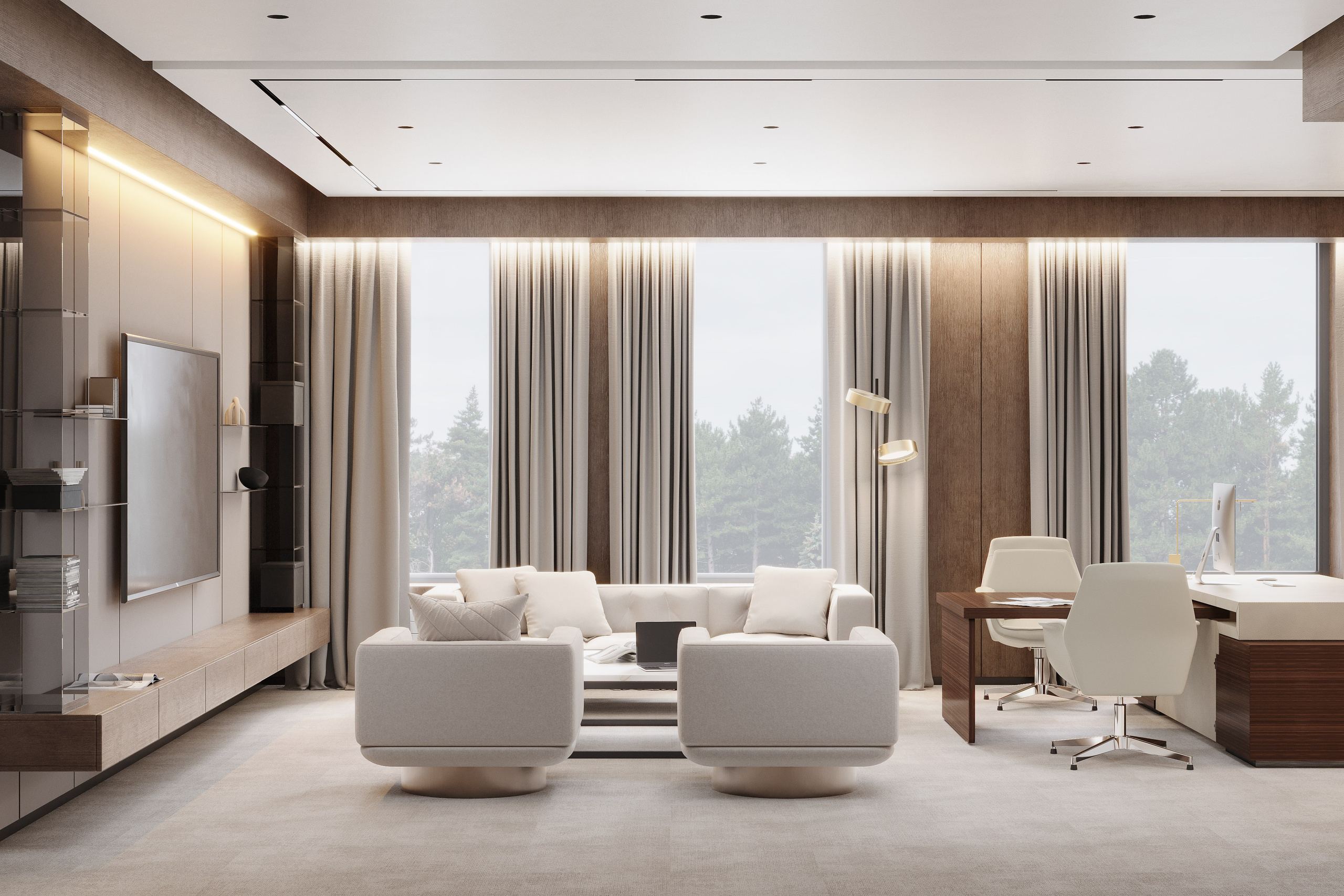 Офисы для DAAS bureau. 3D визуализация интерьера и архитектурной среды