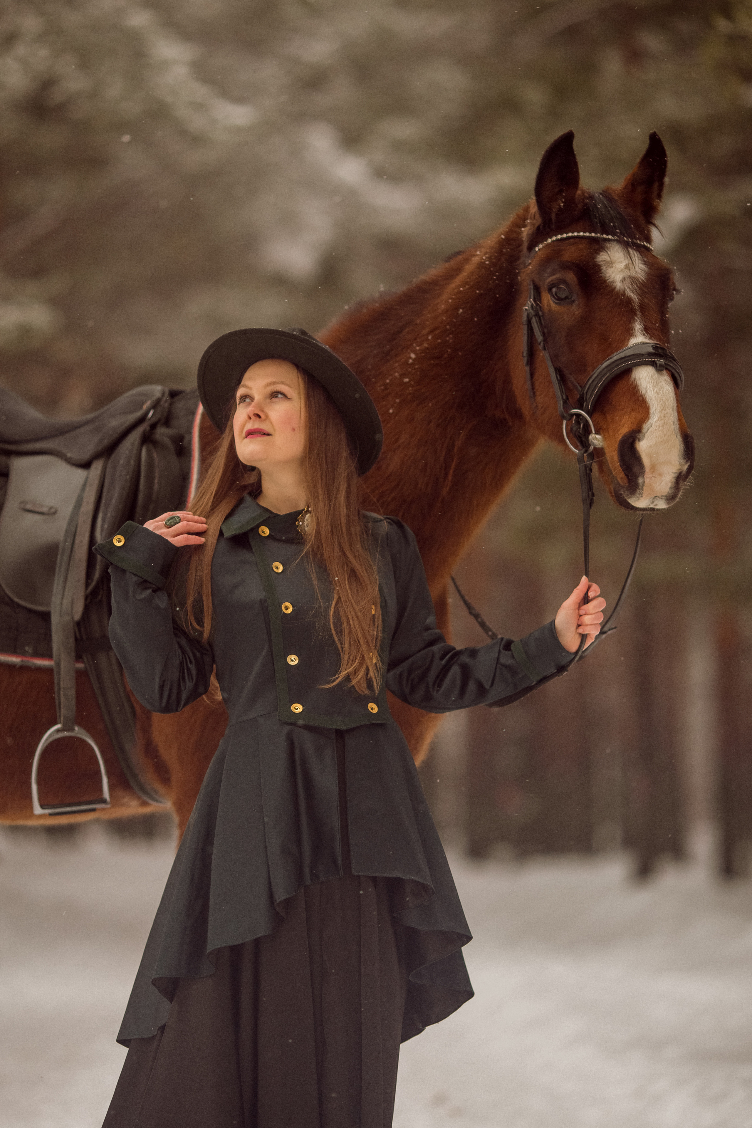 Фотосессия с лошадью и борзой