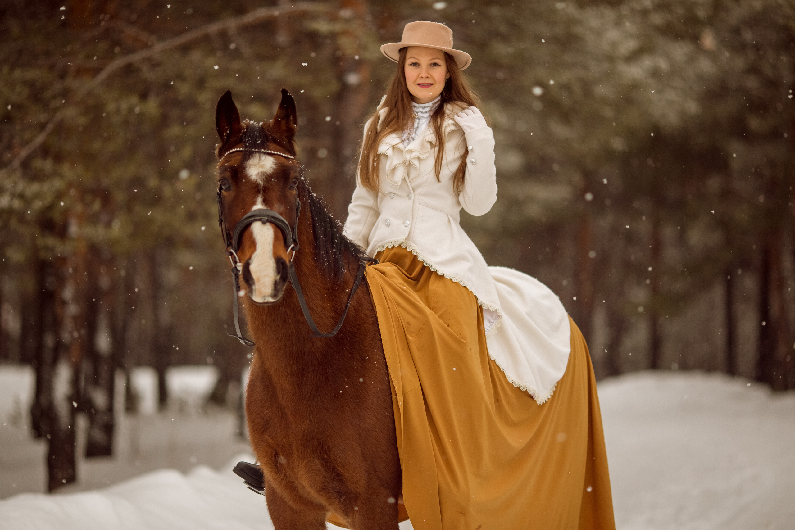 Фотосессия с лошадью и борзой