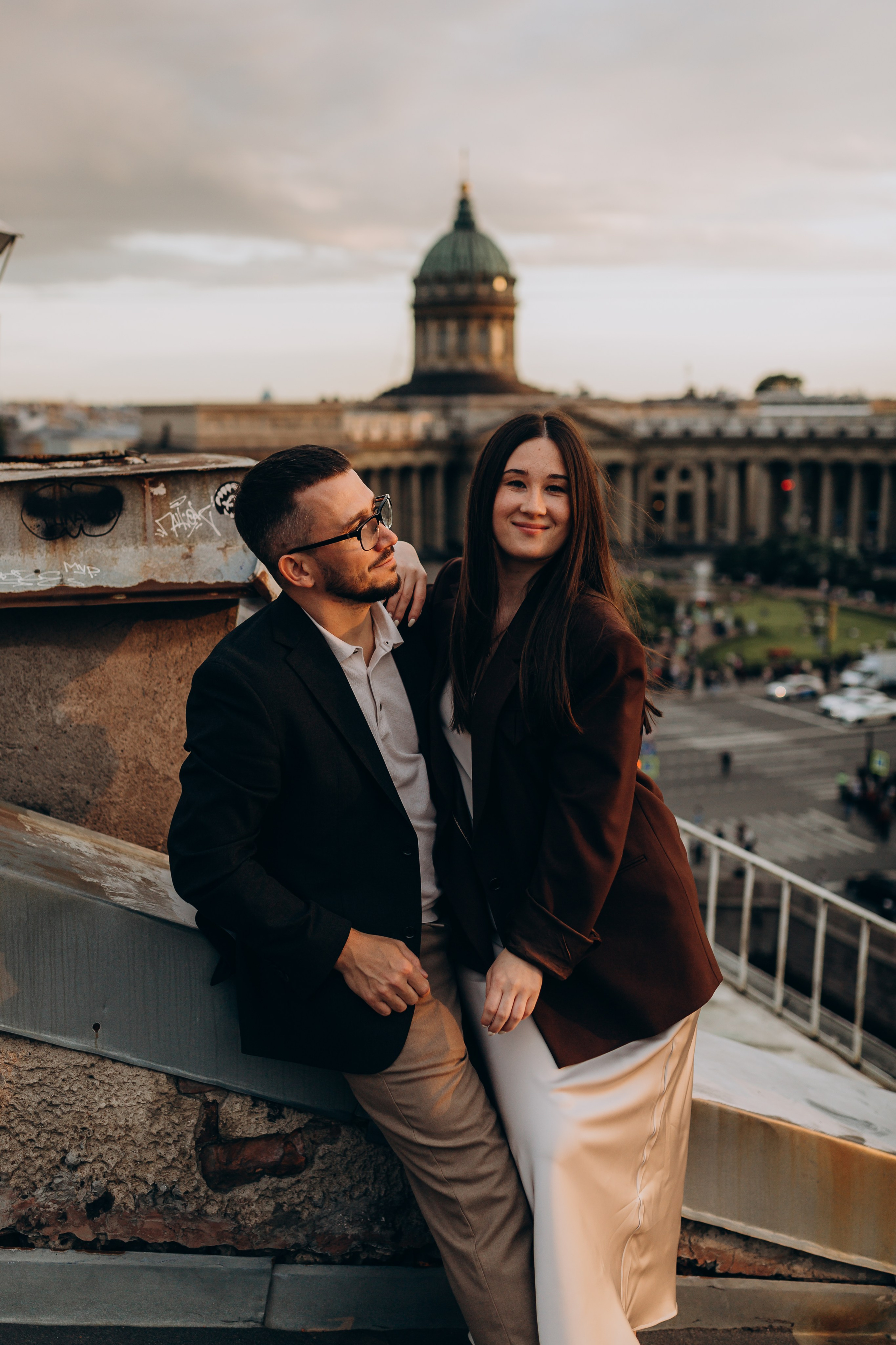 LoveStory на крышах Питера. Фотограф Санкт-Петербург Князева Елизавета
