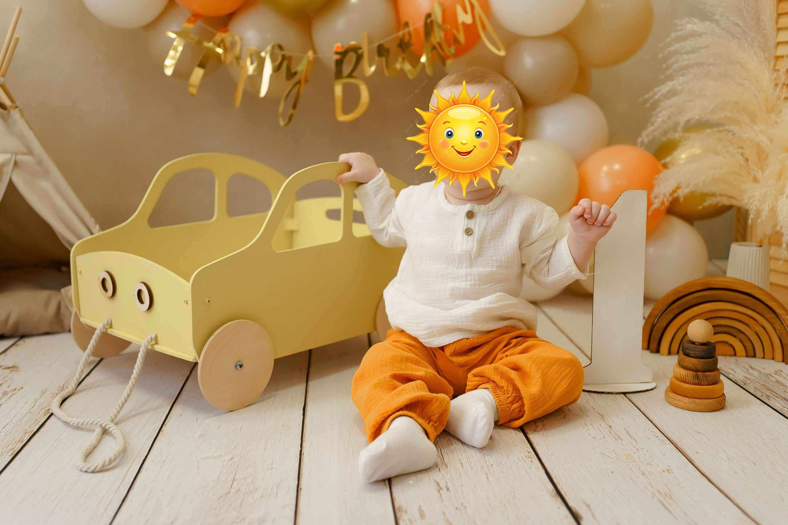 Шары к тарифу «годик эксклюзив». Фотограф новорожденных в г. Павлово Беспалова Екатерина