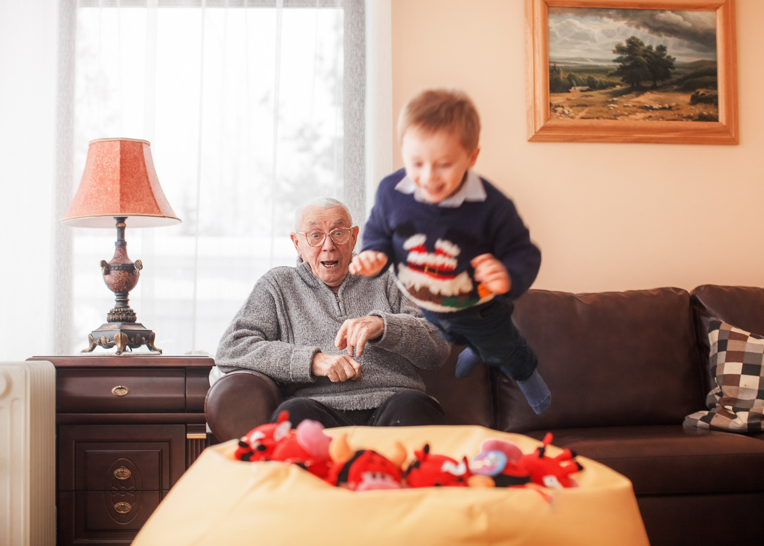 Олег Анофриев с внуком. Детский и семейный фотограф Зоя Павкина