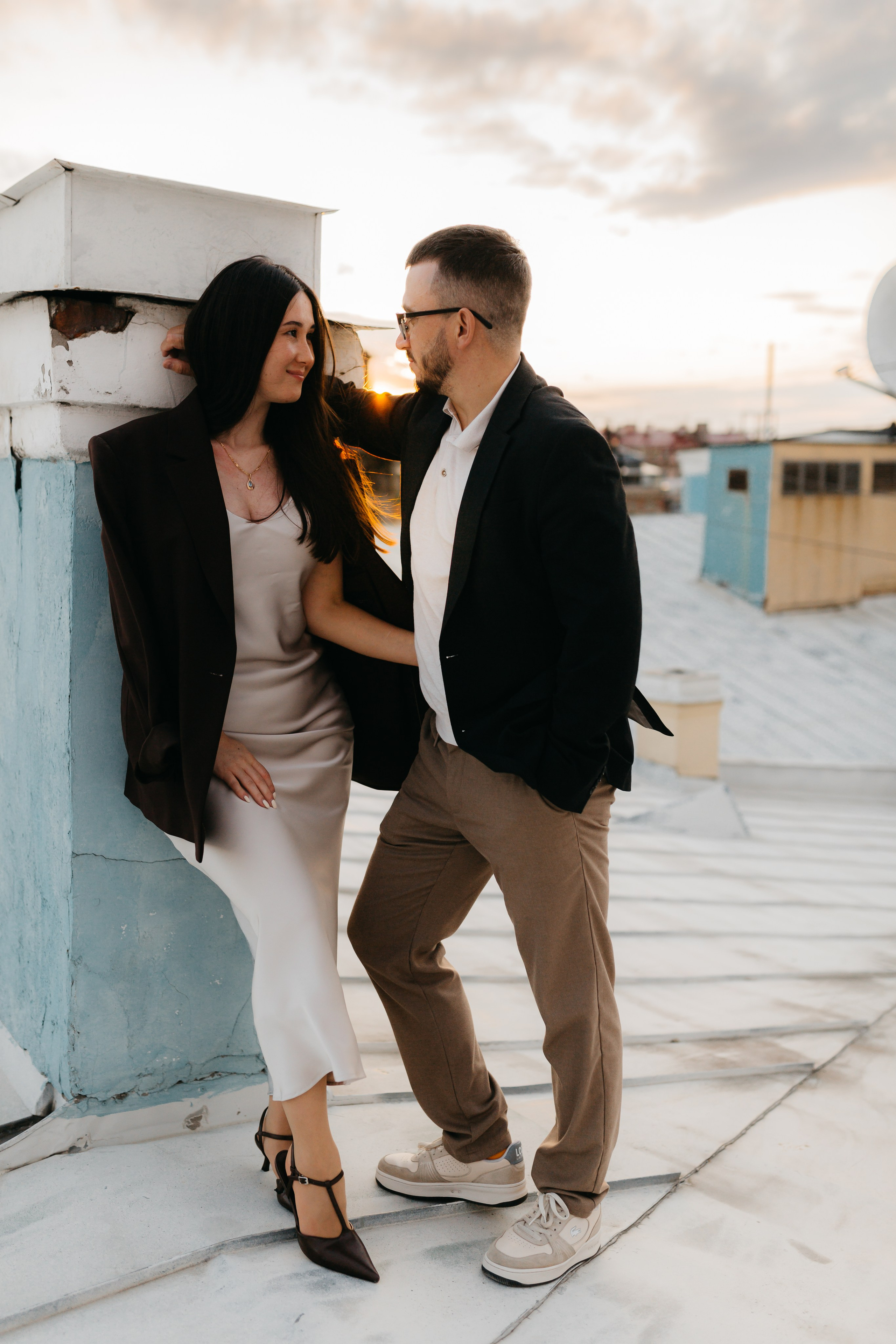 LoveStory на крышах Питера. Фотограф Санкт-Петербург Князева Елизавета