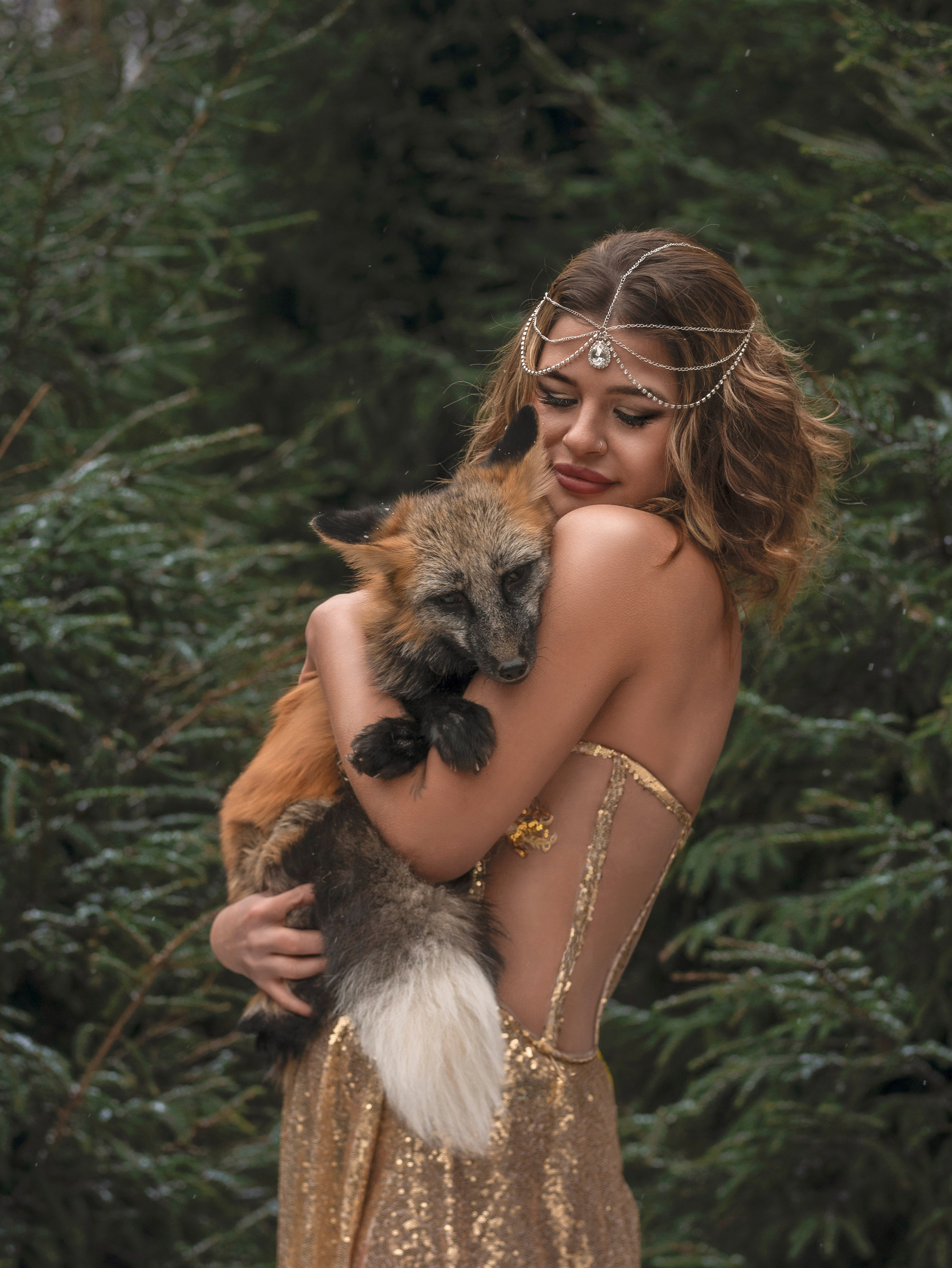 Ольга и лис Кайон. Арт фотограф, женский фотограф Москва