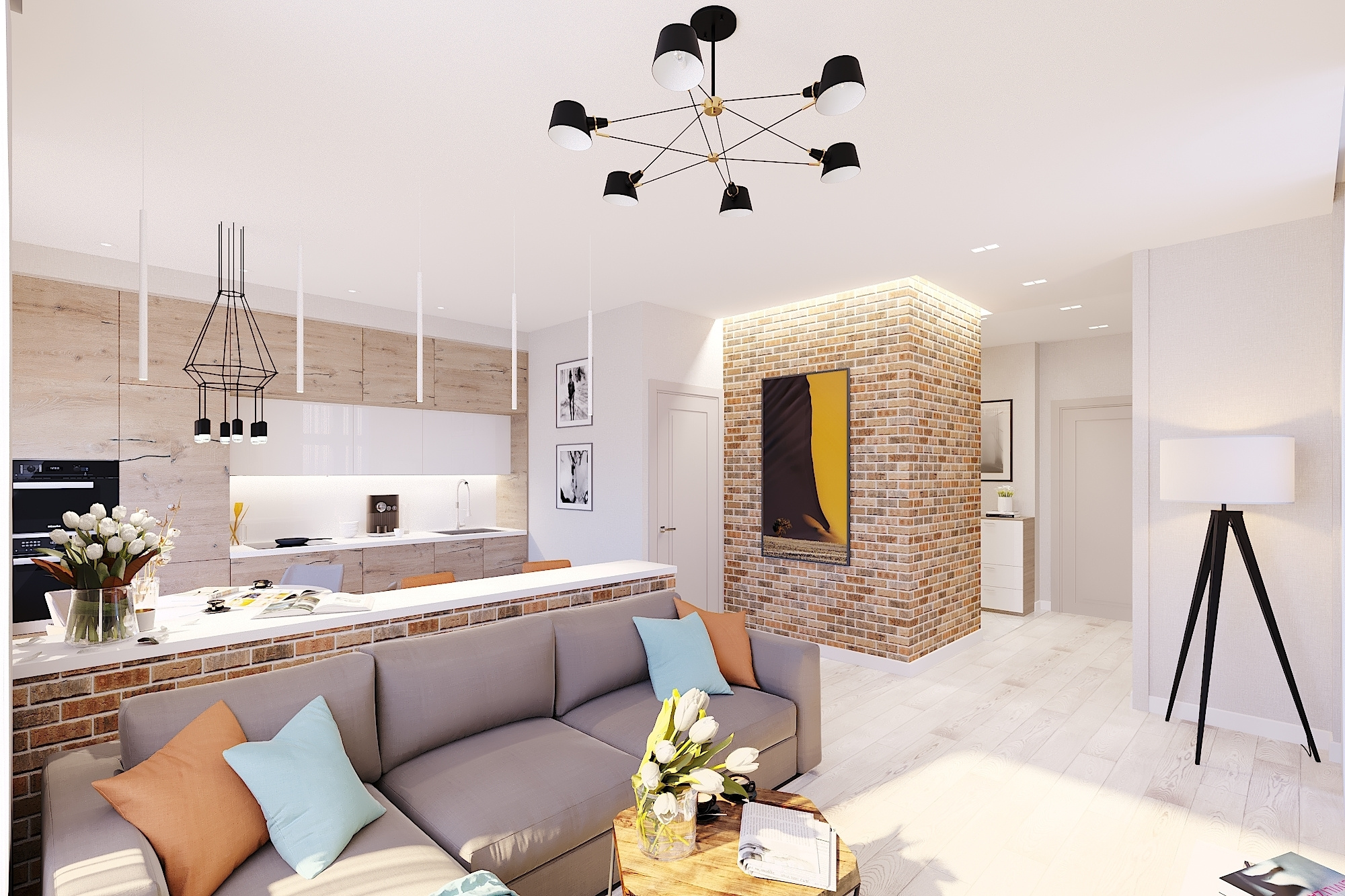 ЖК Рассказово. 2-к квартира. 68 м². Авторский дизайн интерьера