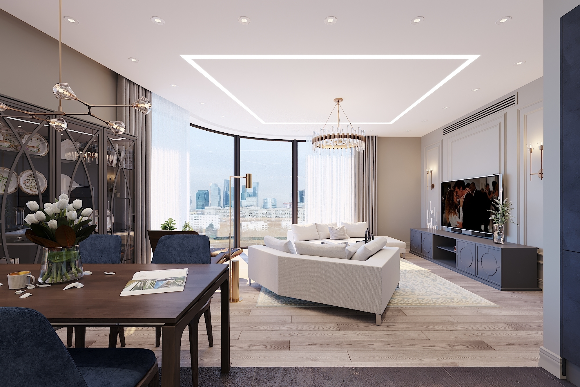 ЖК Воробьев дом. 3-к квартира. 129 м². Авторский дизайн интерьера