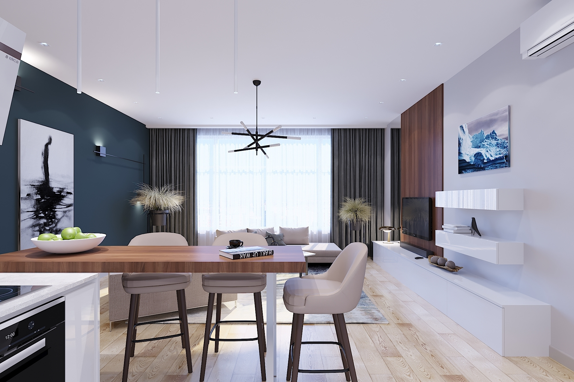 ЖК Ленинский. 3-к квартира. 104 м². Авторский дизайн интерьера