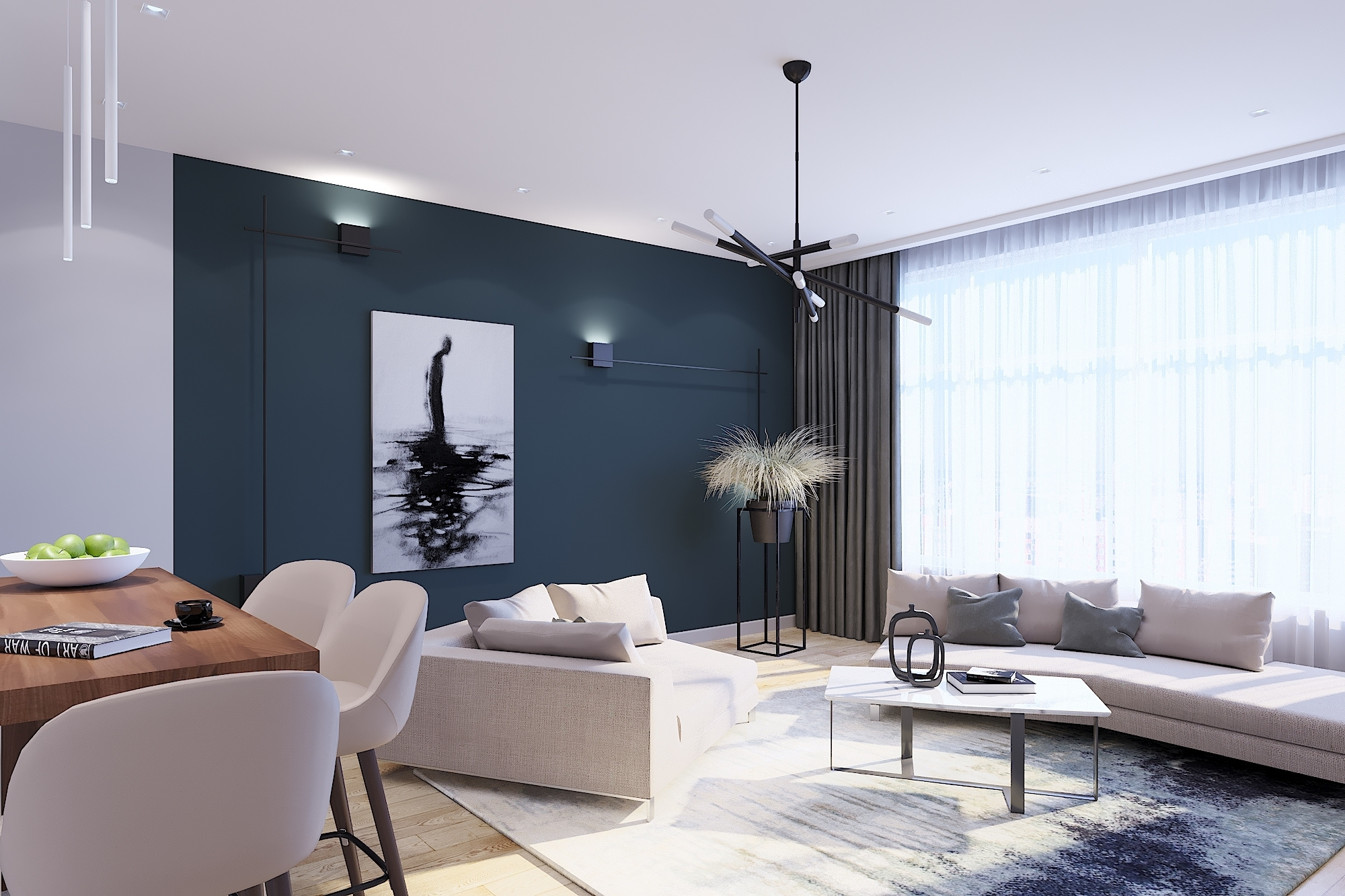 ЖК Ленинский. 3-к квартира. 104 м². Авторский дизайн интерьера