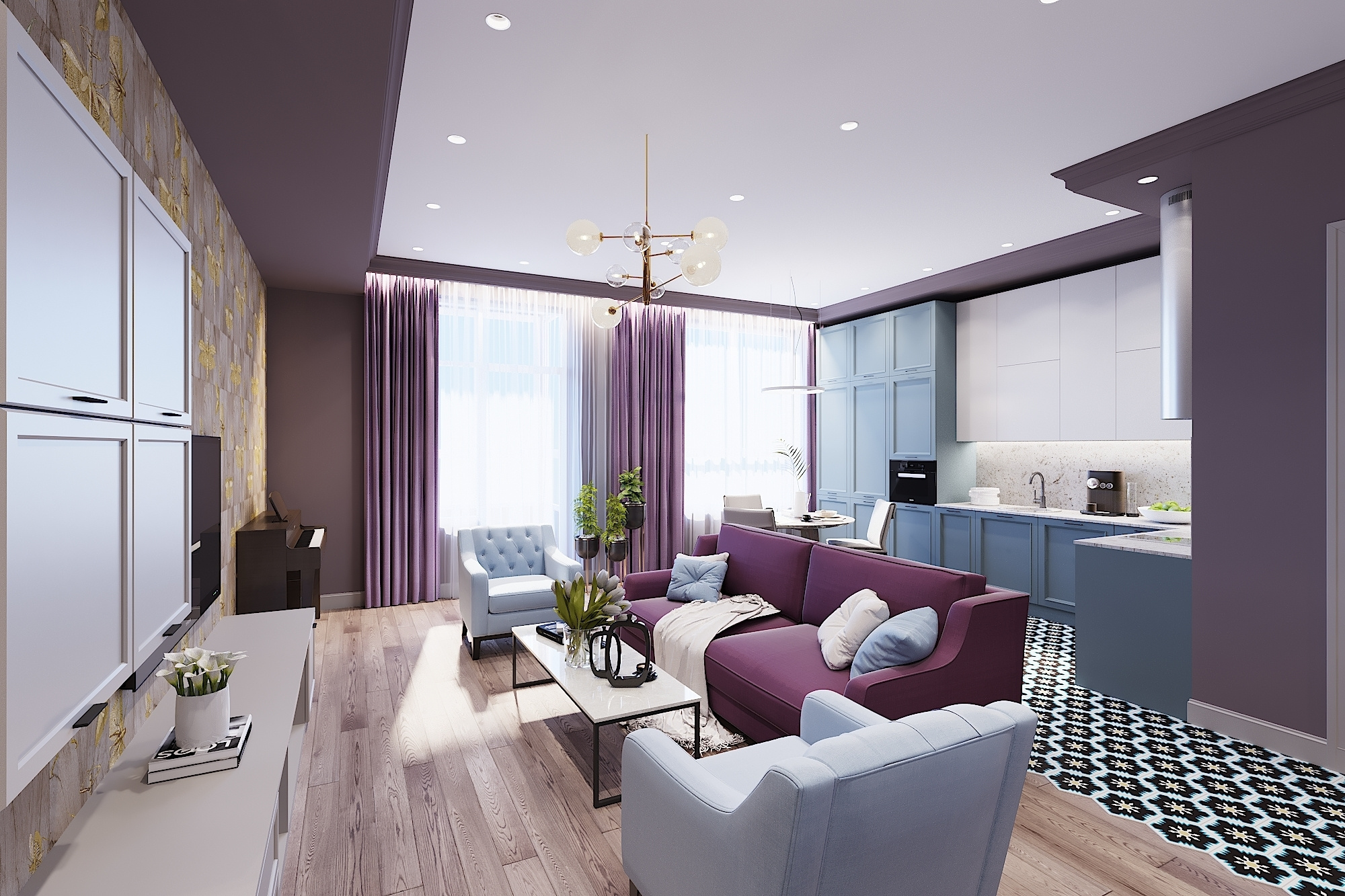 ЖК Сердце столицы. 3-к квартира. 103 м². Авторский дизайн интерьера