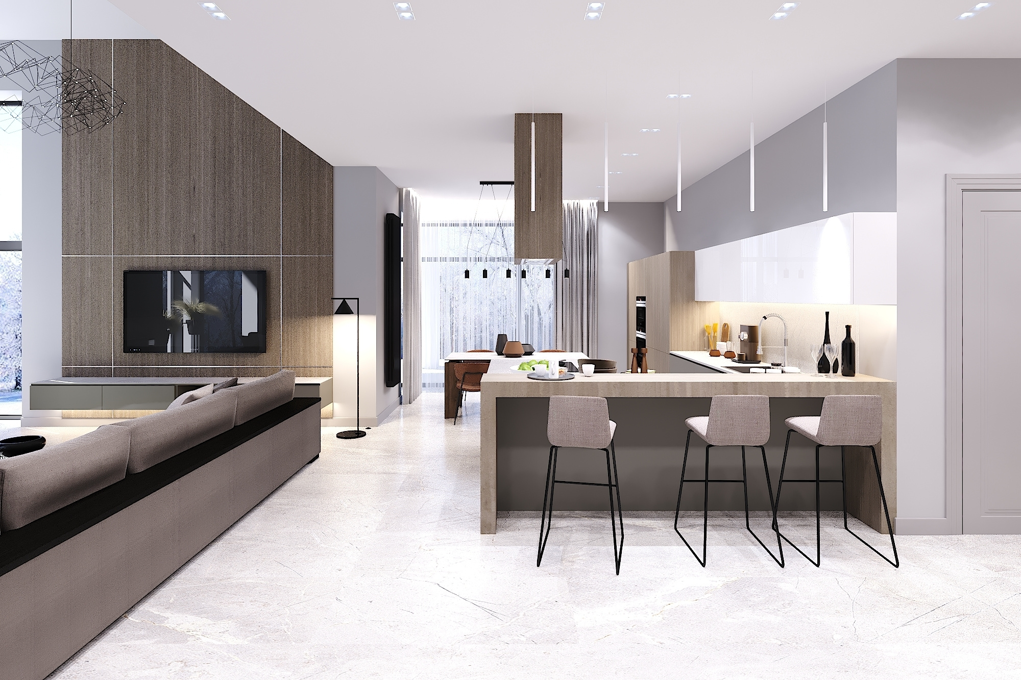 КП Руза Фэмили Парк. Загородный дом. 204 м². Авторский дизайн интерьера