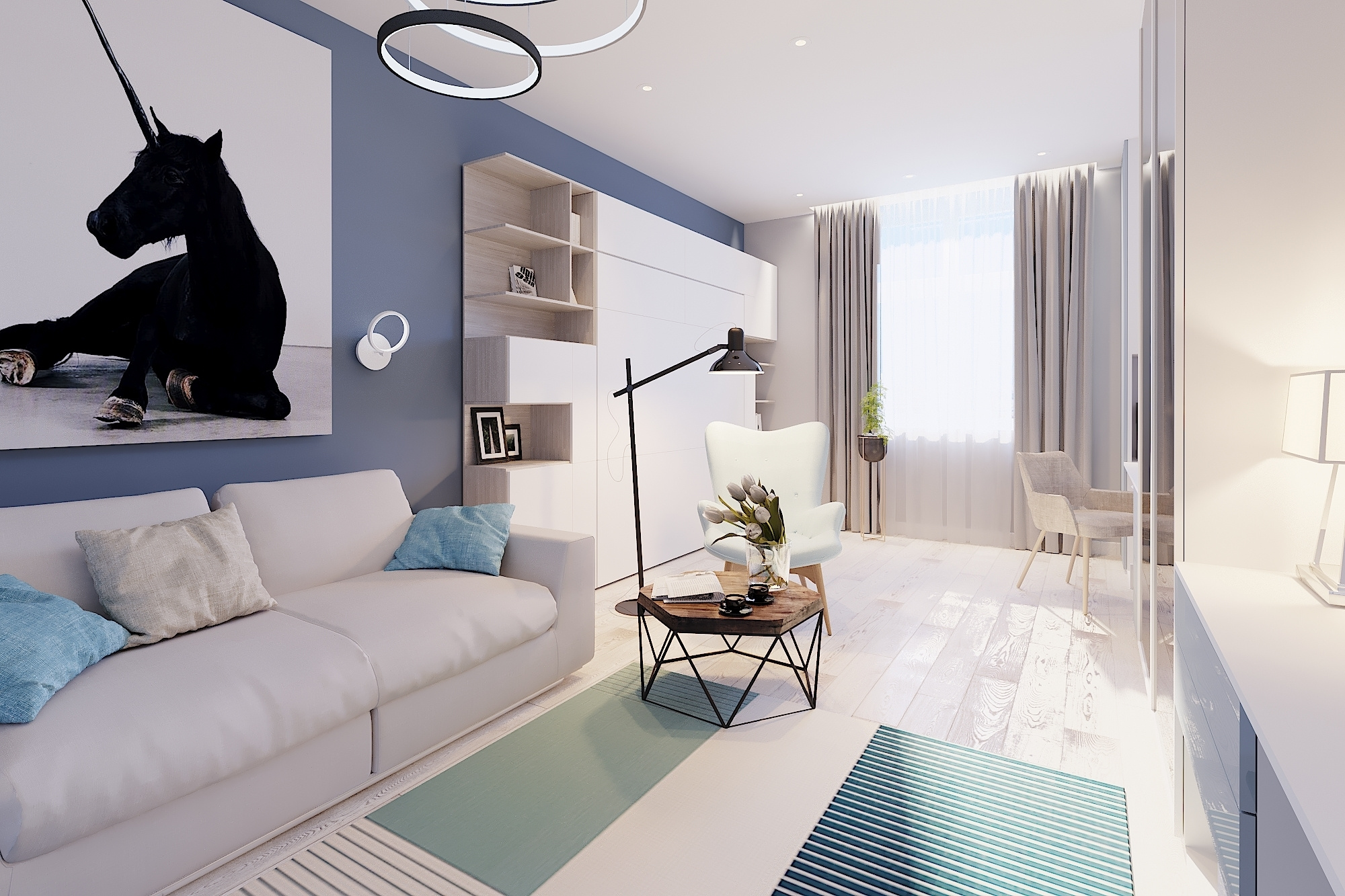 ЖК Авиамоторная. 1-к квартира. 47 м². Авторский дизайн интерьера