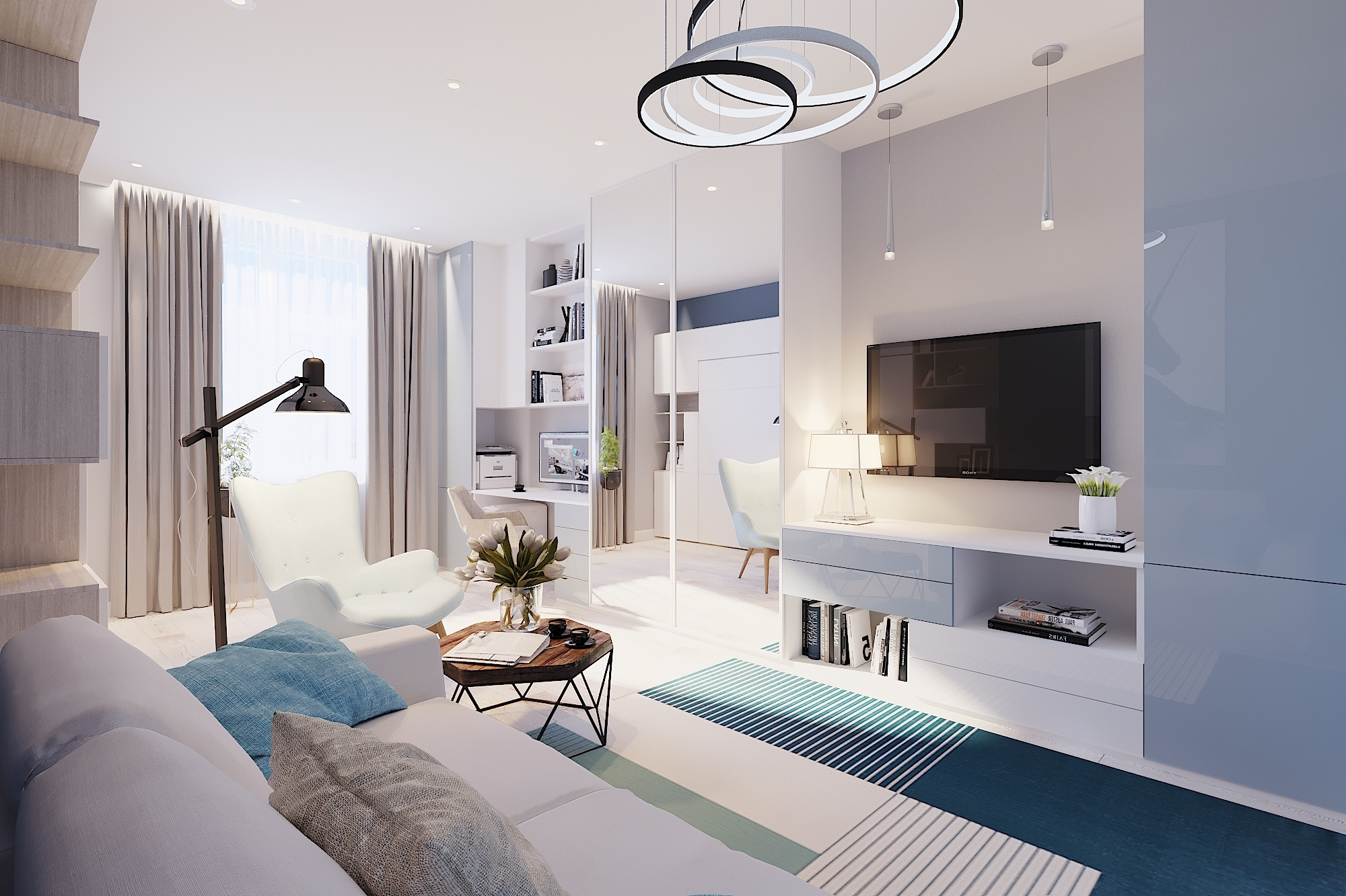 ЖК Авиамоторная. 1-к квартира. 47 м². Авторский дизайн интерьера