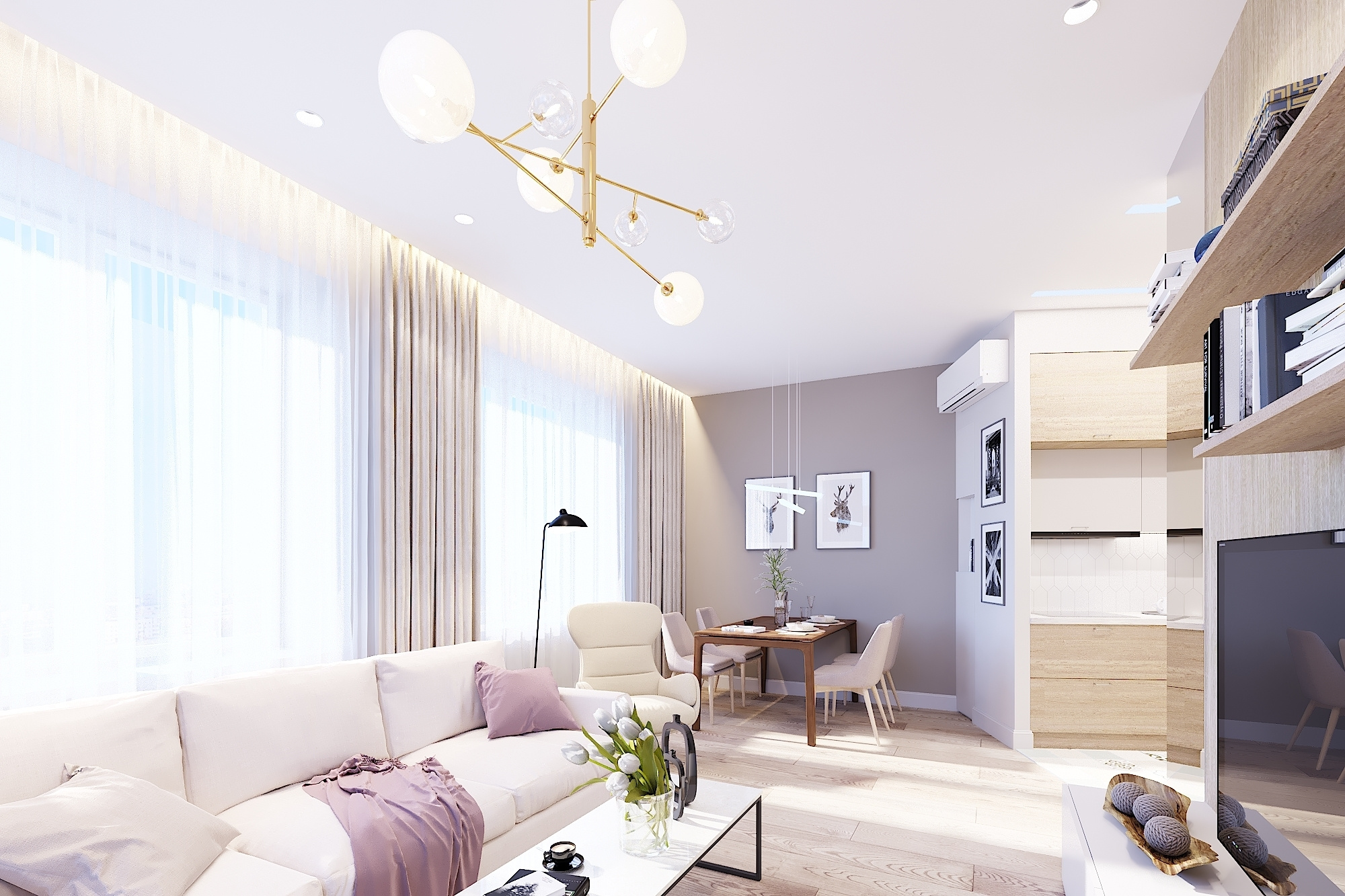 ЖК Велтон Парк. 3-к квартира. 93 м². Авторский дизайн интерьера