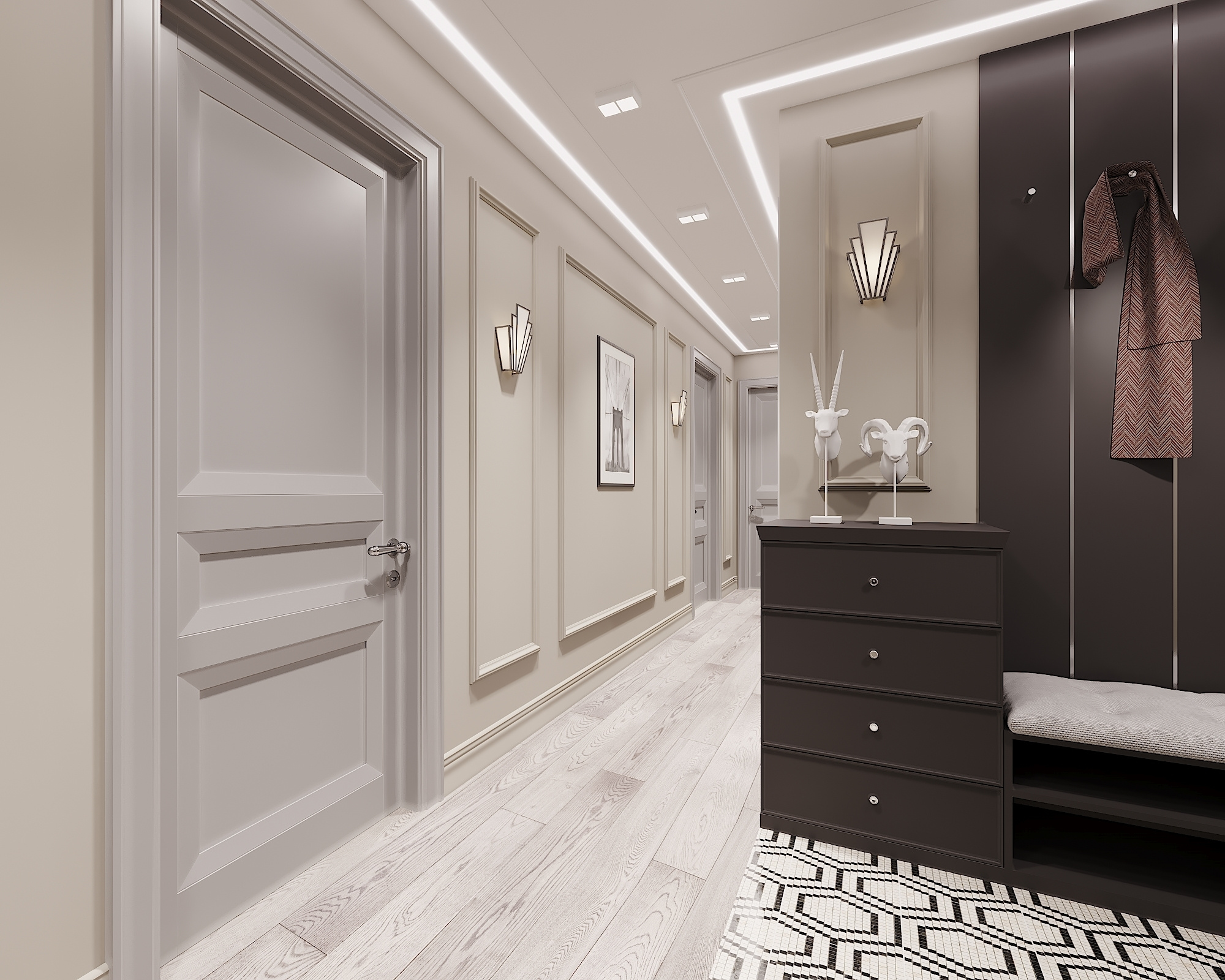 ЖК Воробьев дом. 3-к квартира. 129 м². Авторский дизайн интерьера