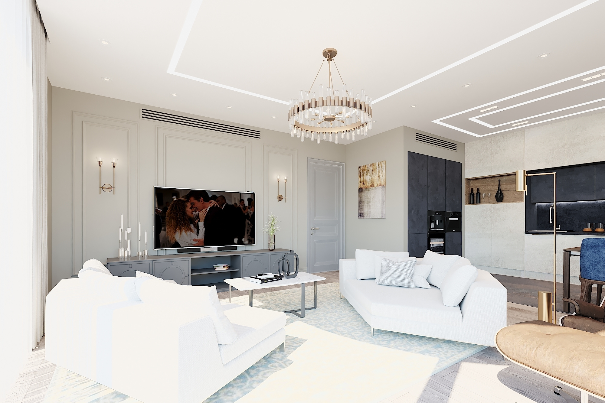 ЖК Воробьев дом. 3-к квартира. 129 м². Авторский дизайн интерьера