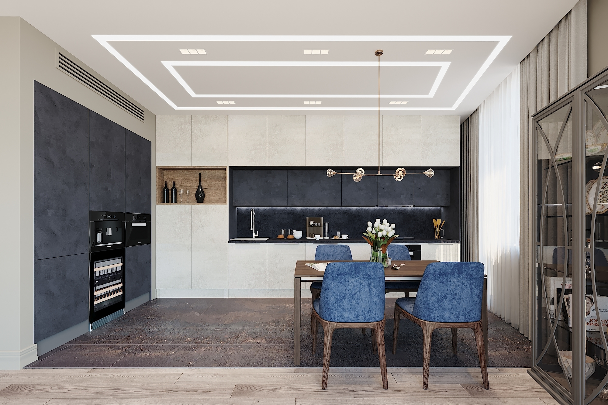 ЖК Воробьев дом. 3-к квартира. 129 м². Авторский дизайн интерьера