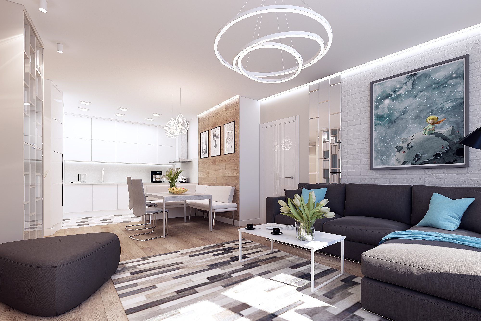 3-к квартира. 90 м². Авторский дизайн интерьера