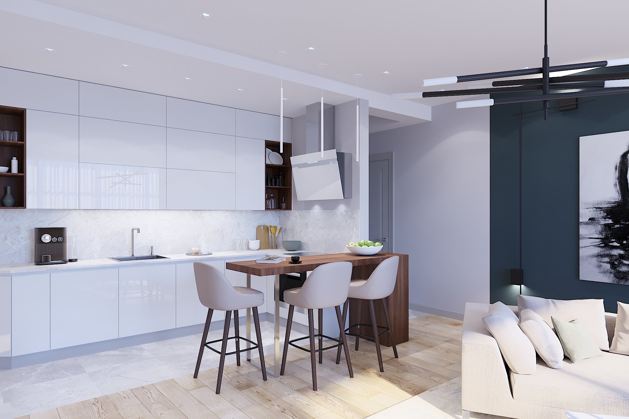 ЖК Ленинский. 3-к квартира. 104 м². Авторский дизайн интерьера