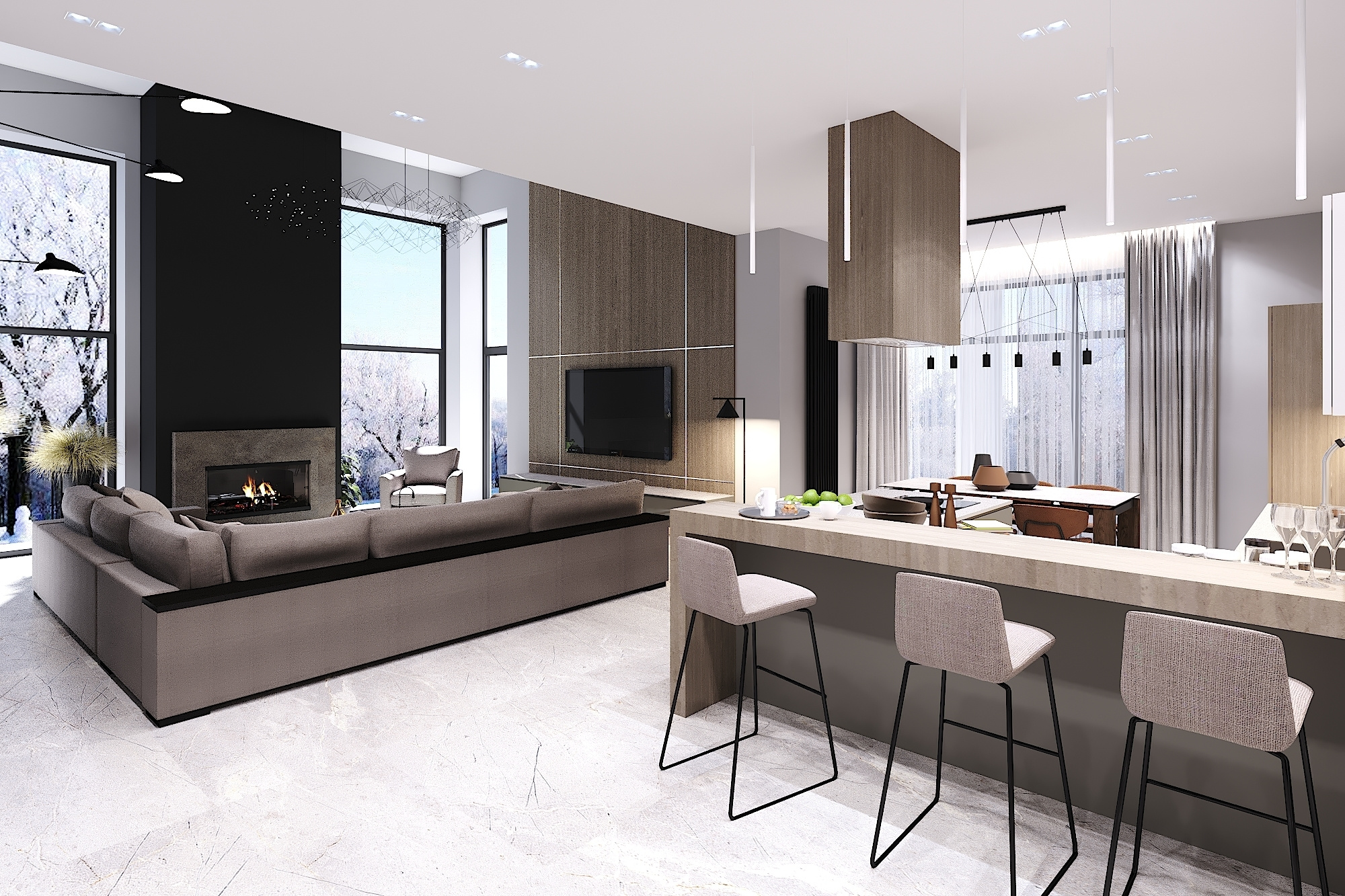 КП Руза Фэмили Парк. Загородный дом. 204 м². Авторский дизайн интерьера