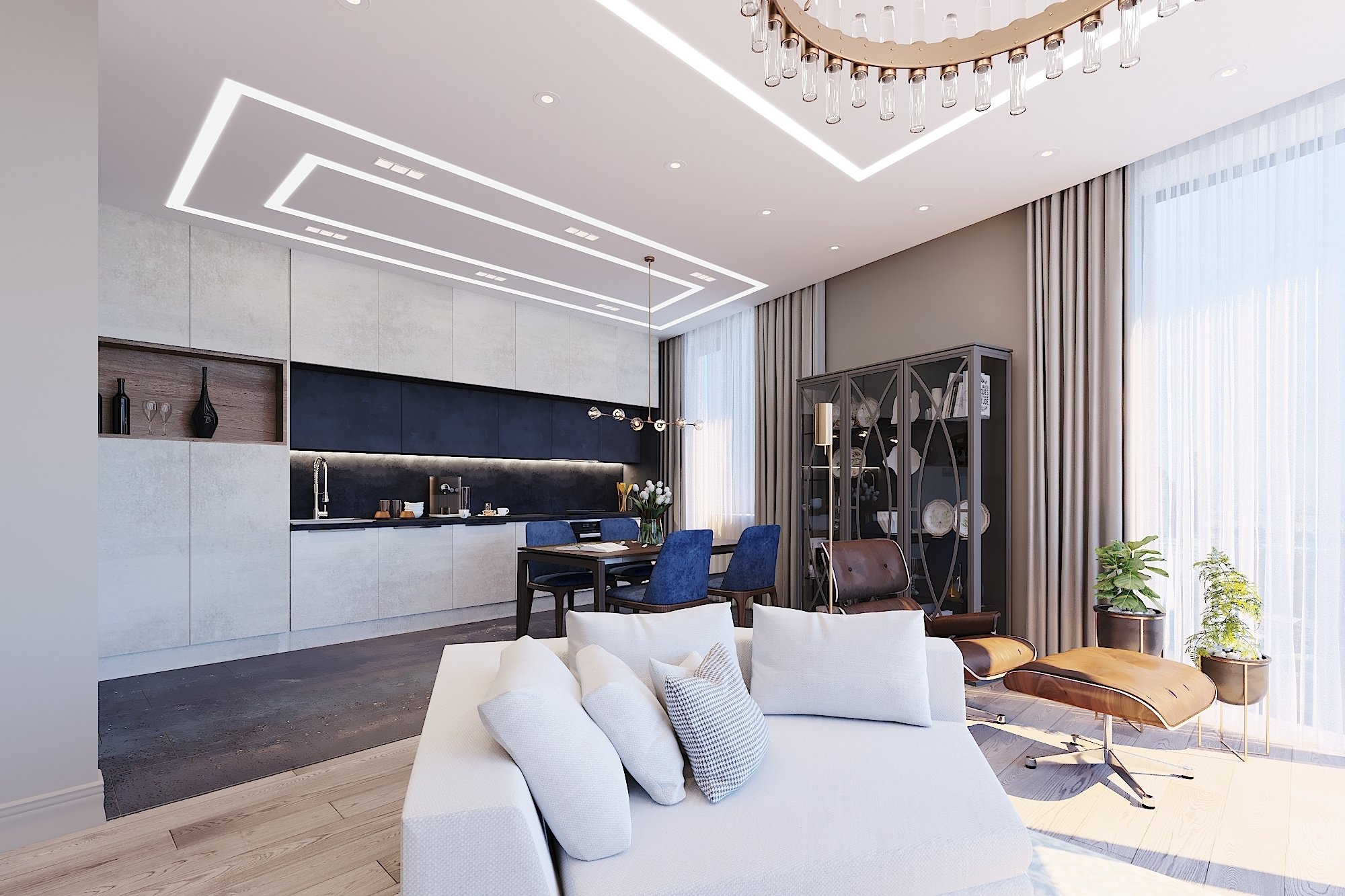 ЖК Воробьев дом. 3-к квартира. 129 м². Авторский дизайн интерьера