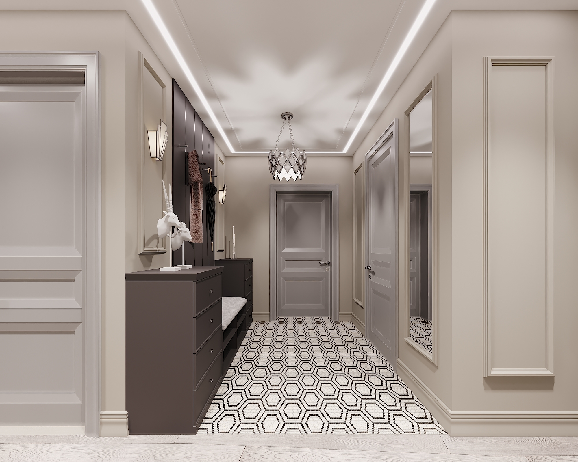 ЖК Воробьев дом. 3-к квартира. 129 м². Авторский дизайн интерьера