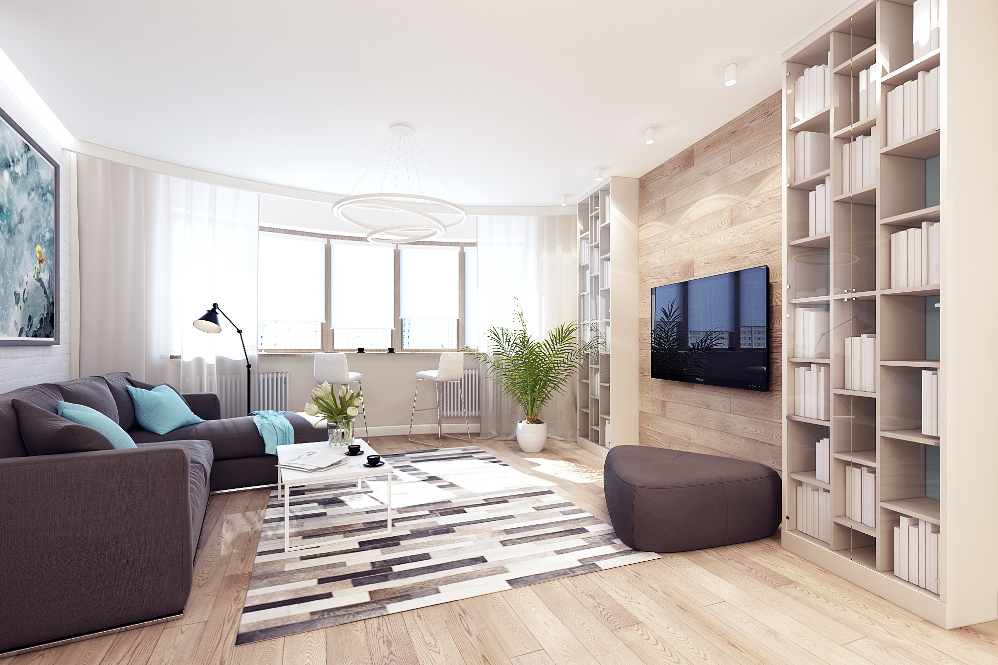 3-к квартира. 90 м². Авторский дизайн интерьера