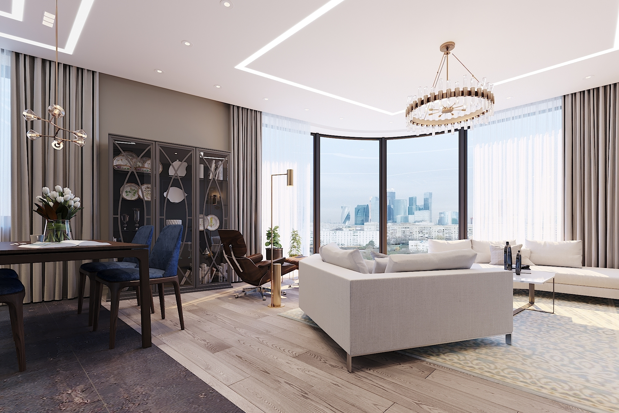 ЖК Воробьев дом. 3-к квартира. 129 м². Авторский дизайн интерьера