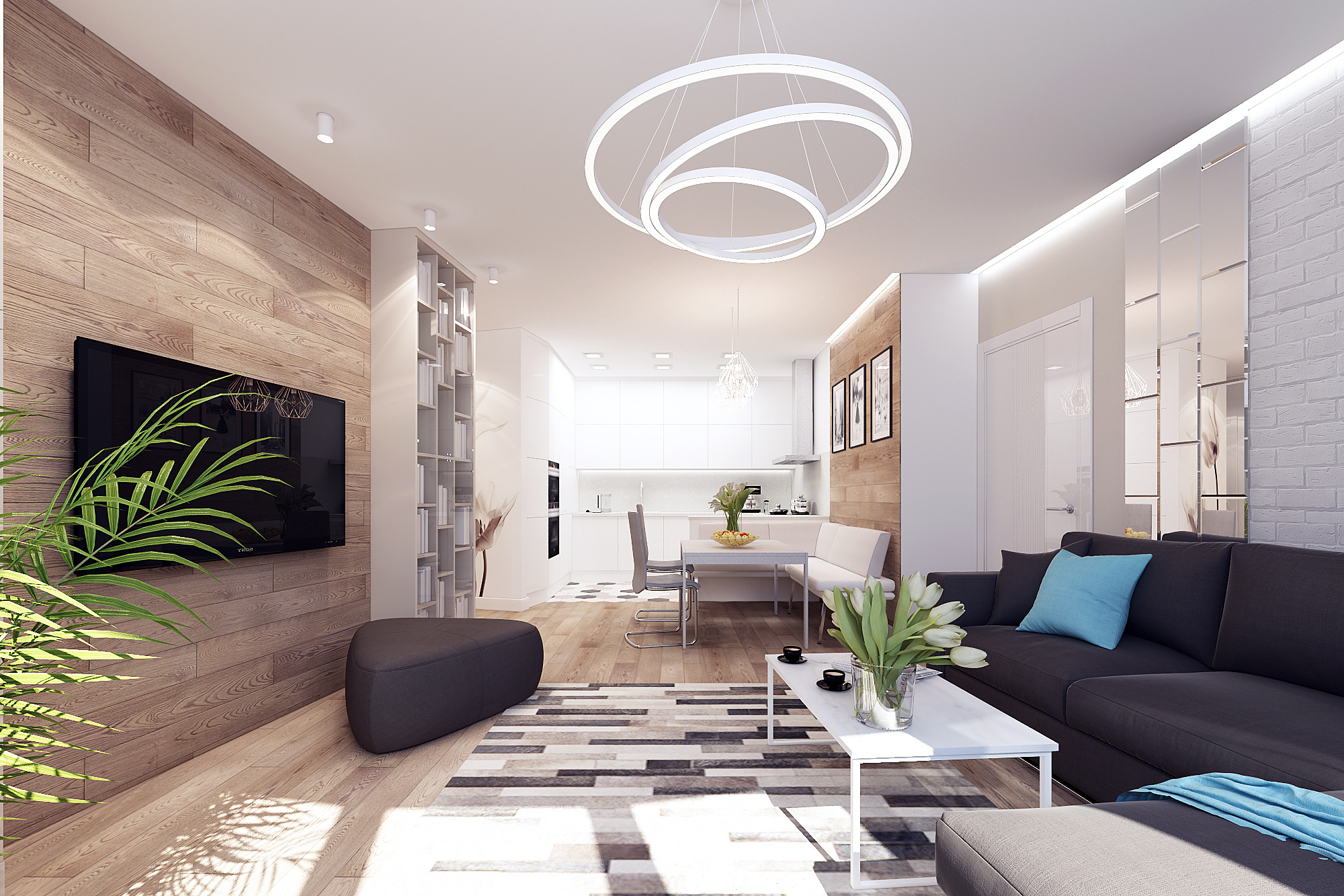 3-к квартира. 90 м². Авторский дизайн интерьера